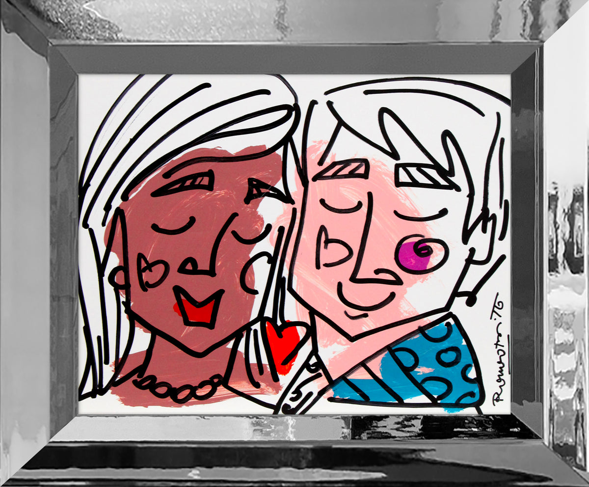 Romero Britto love collection original drawing  contemporary pop art piece