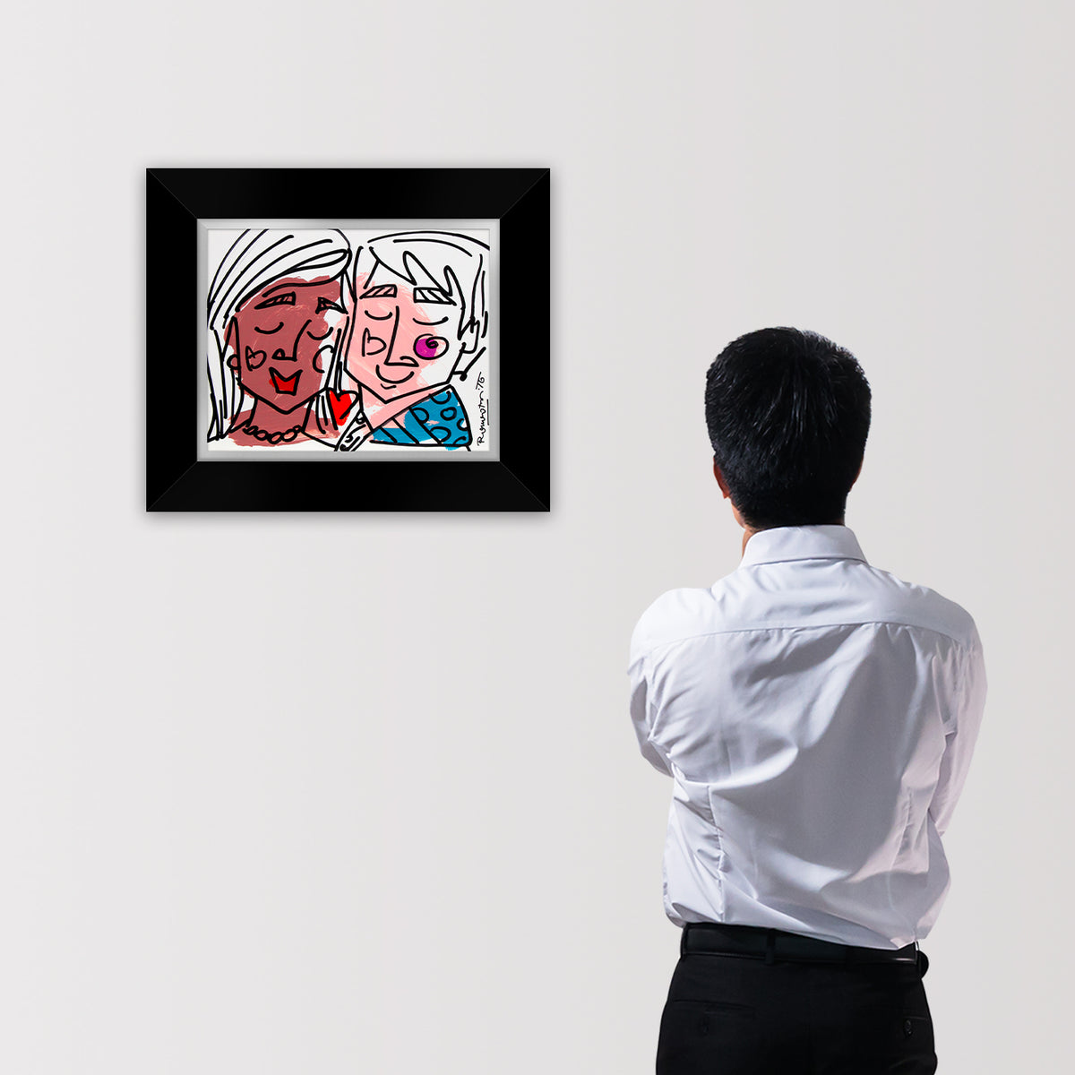 modern pop art love collection original drawing  vibrant home decor