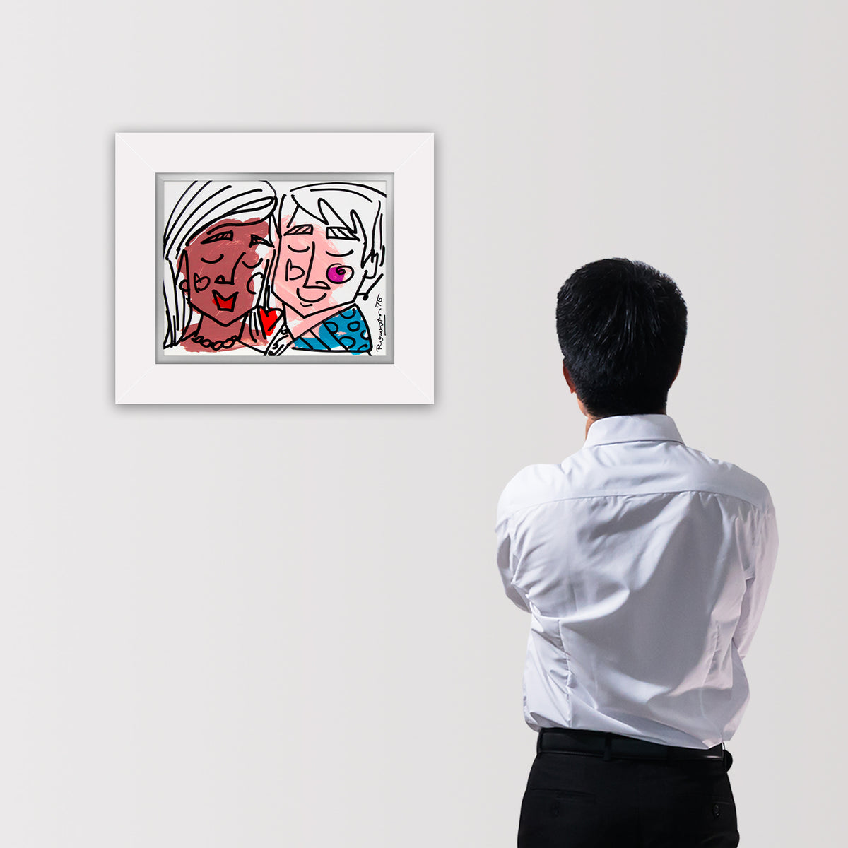 love collection original drawing  artistic colorful design collectible