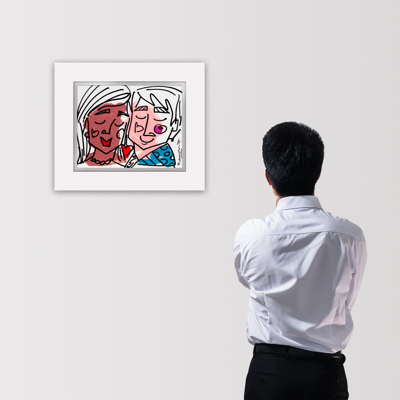 love collection original drawing  artistic colorful design collectible