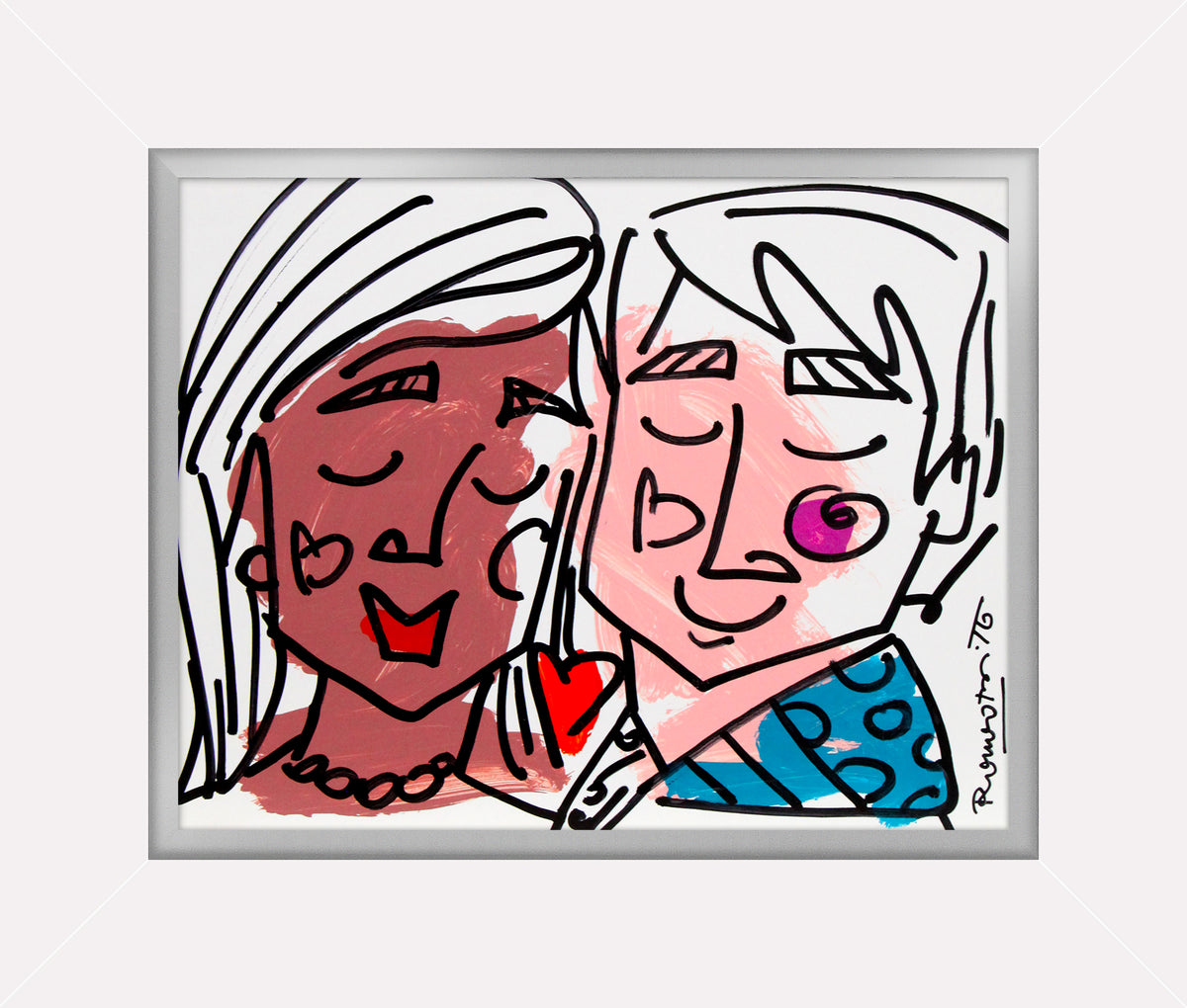 love collection original drawing  artistic colorful design collectible