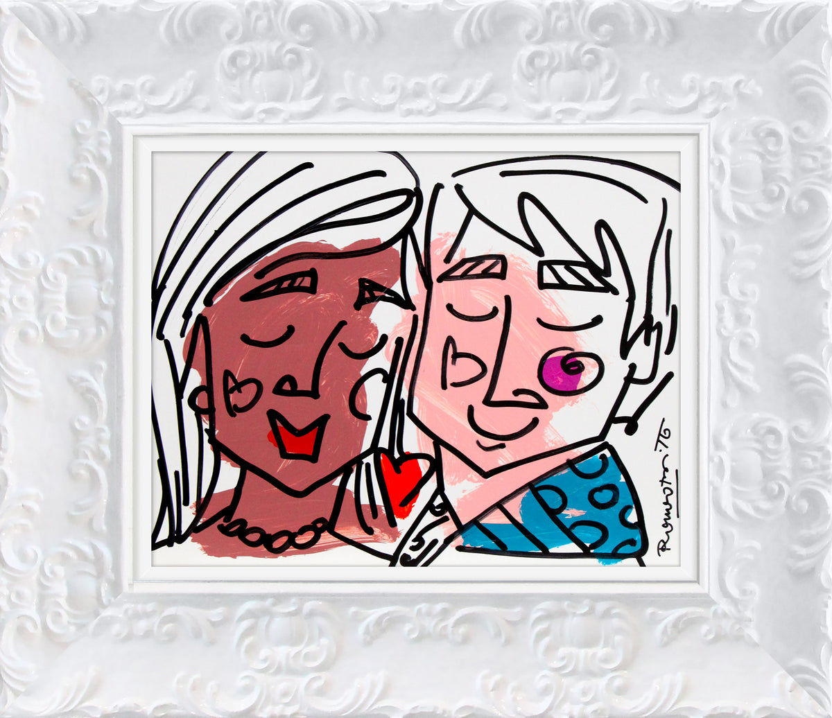 Romero Britto love collection original drawing  colorful pop art design