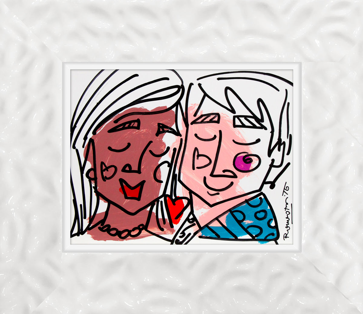 modern pop art love collection original drawing  vibrant home decor