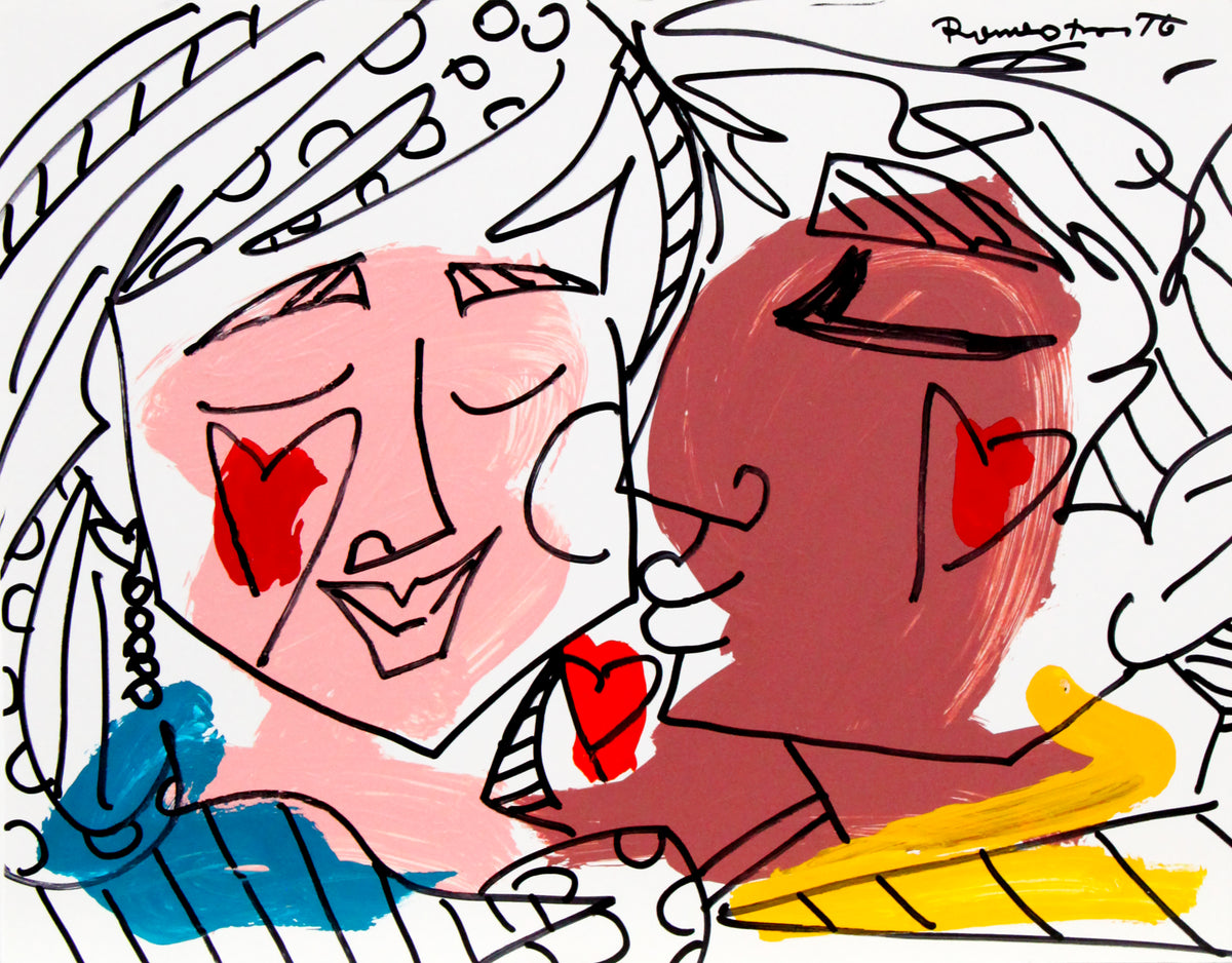 Romero Britto love collection original drawing  colorful pop art design