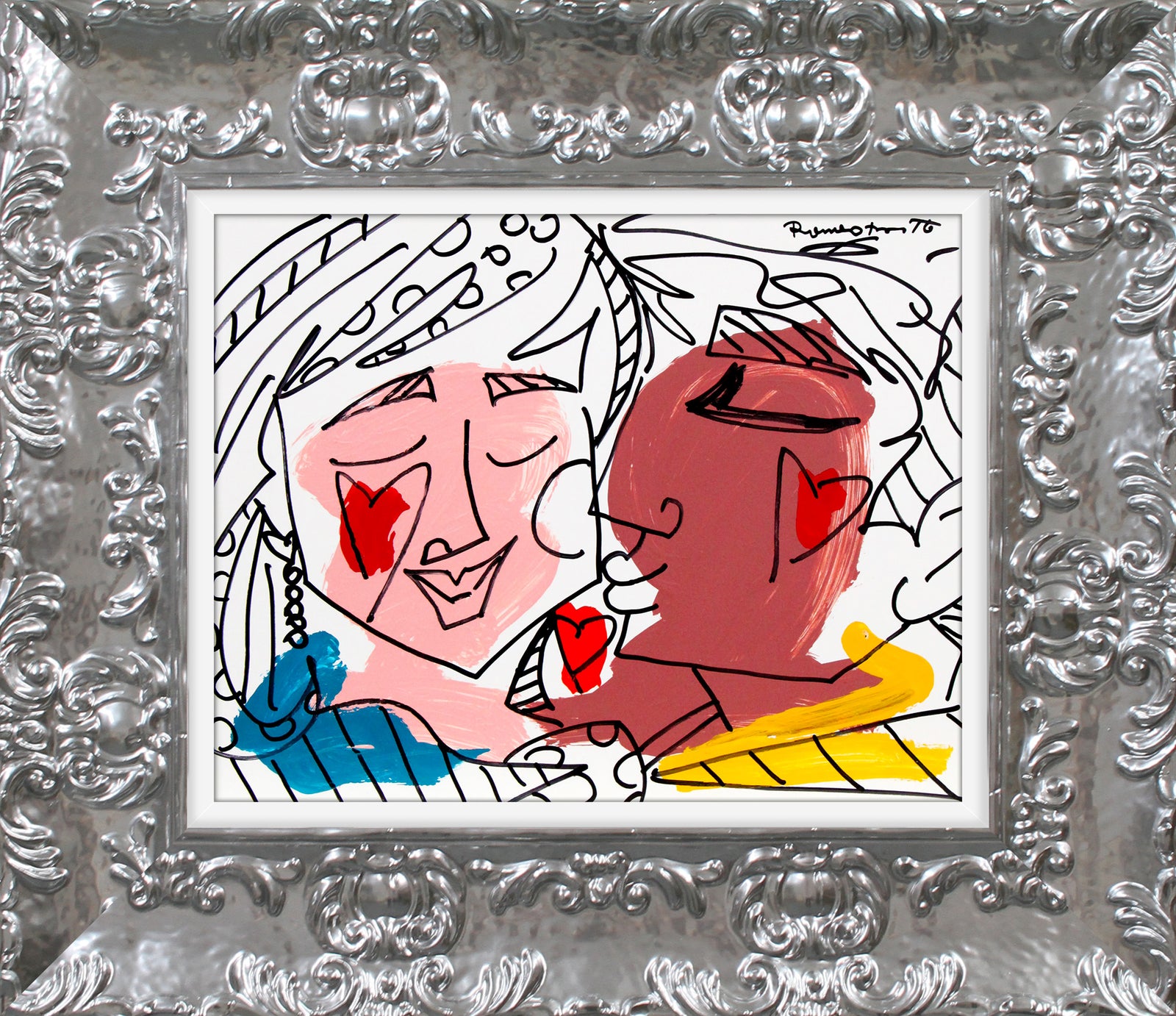 modern pop art love collection original drawing  vibrant home decor
