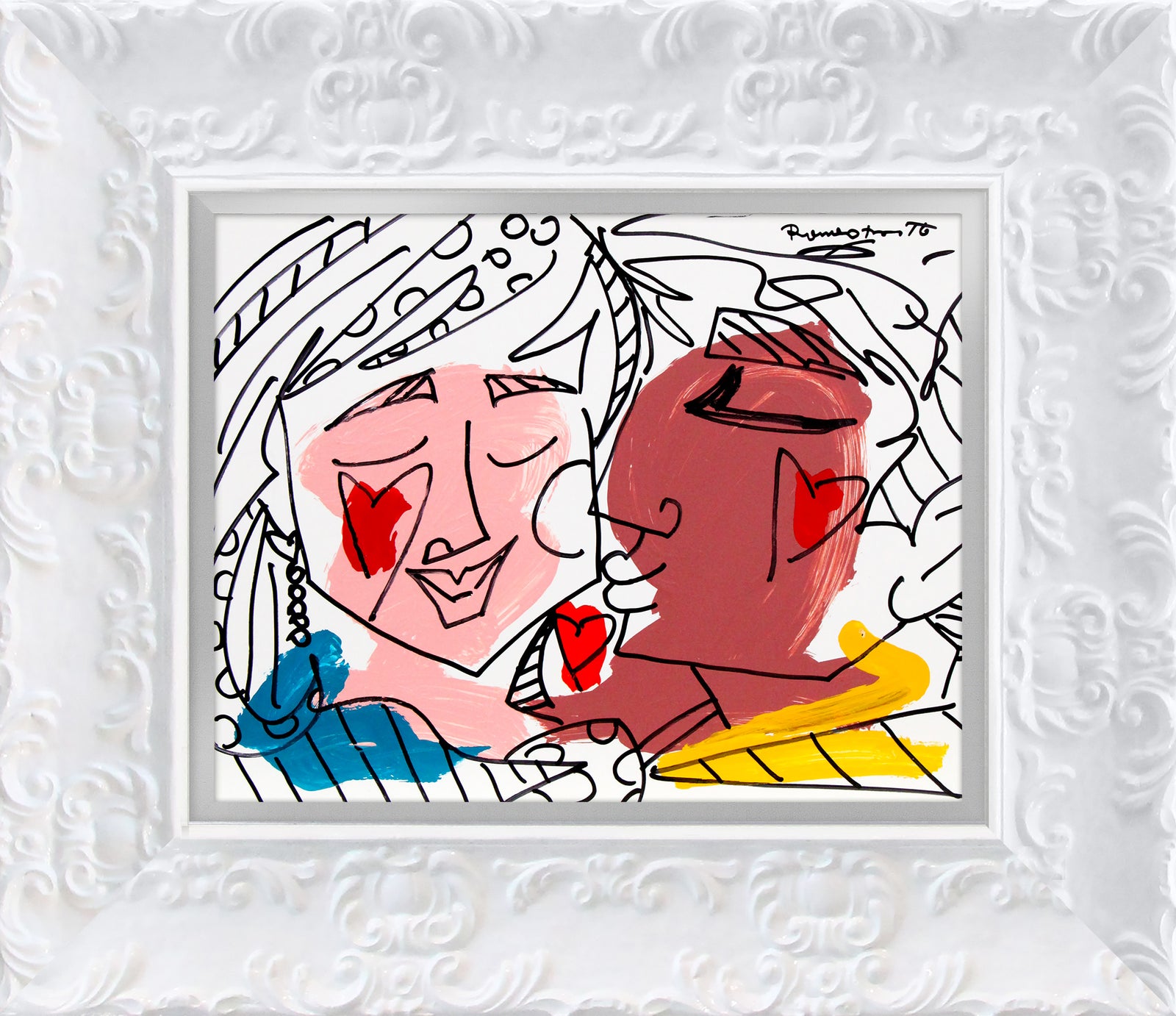 Romero Britto love collection original drawing  colorful pop art design
