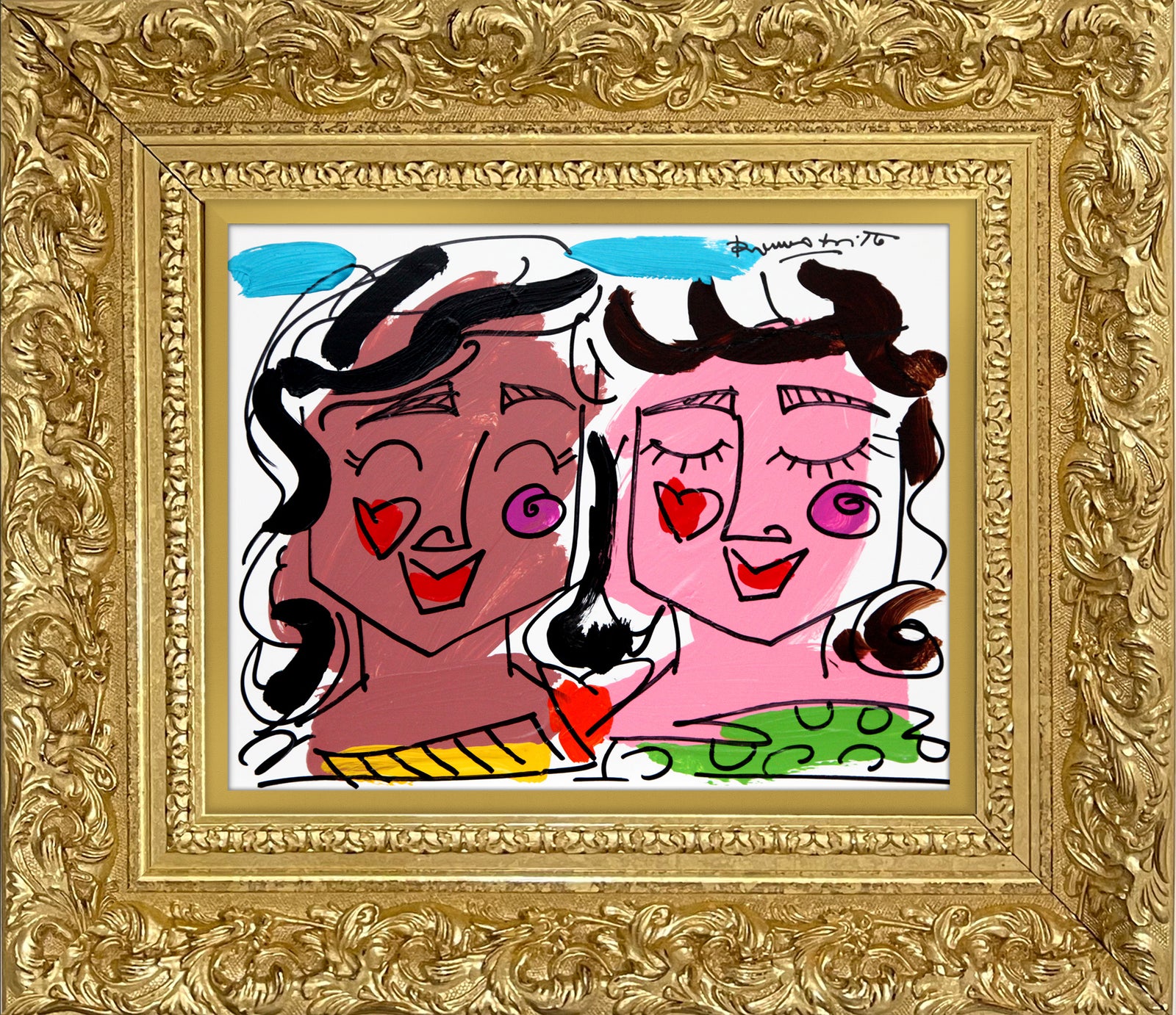 love collection original drawing  colorful decorative collectible gift idea