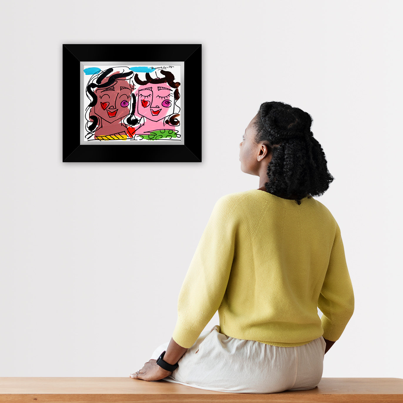 love collection original drawing  artistic colorful design collectible