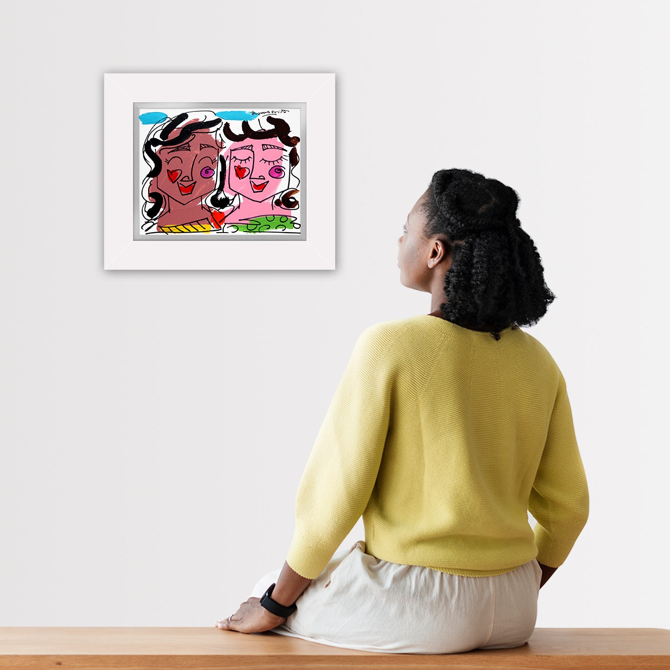 modern pop art love collection original drawing  vibrant home decor