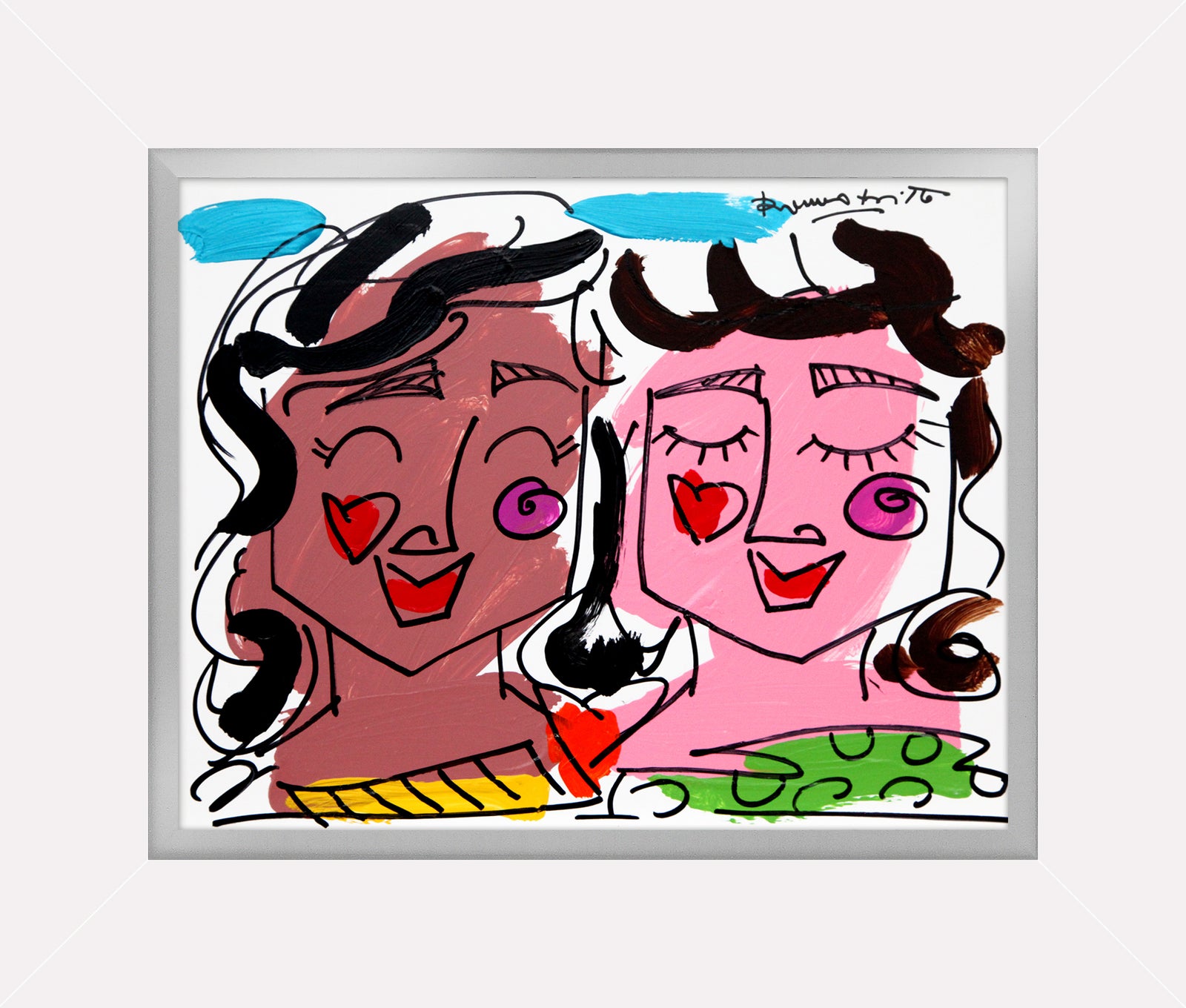 Romero Britto love collection original drawing  colorful pop art design