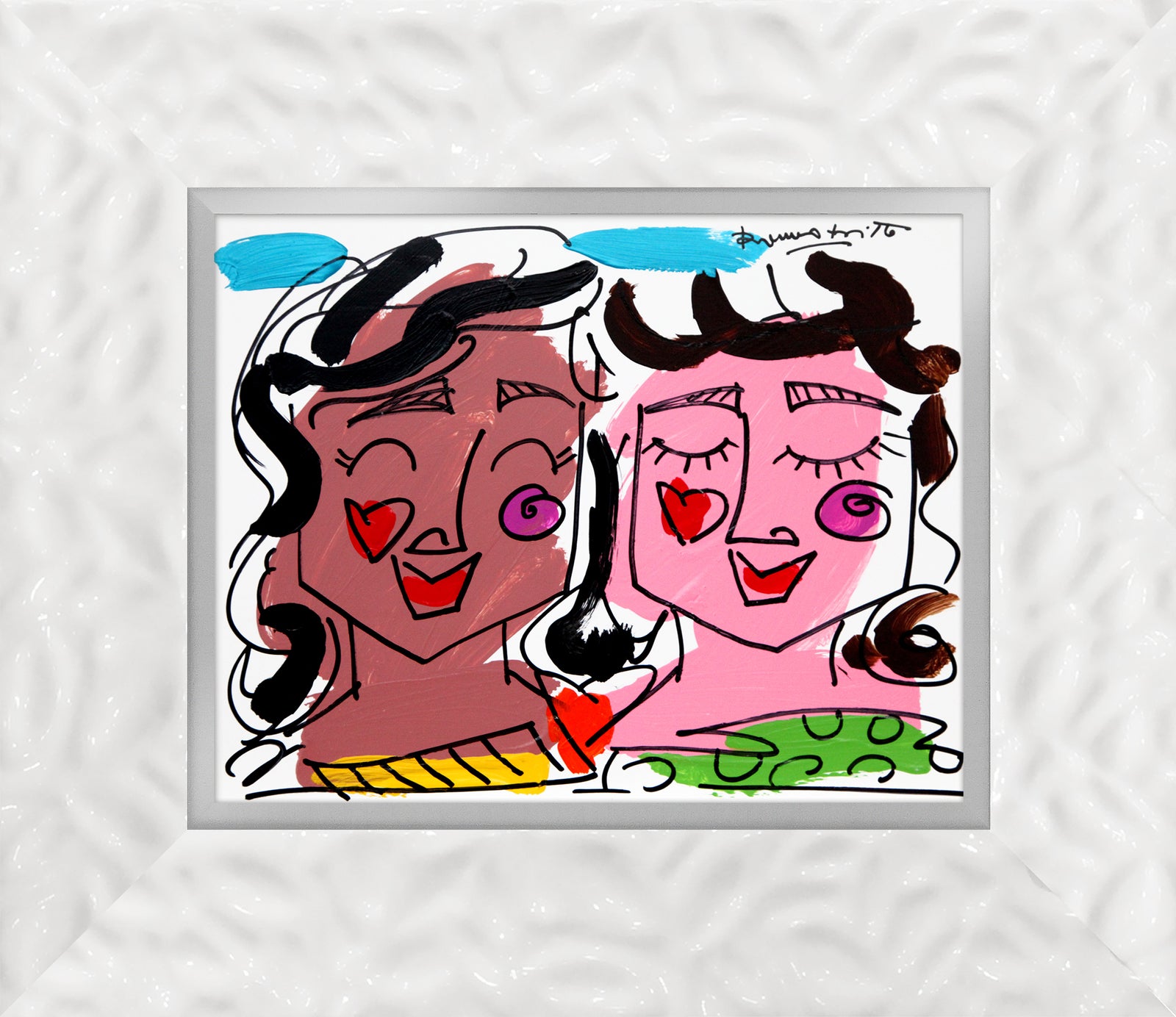 Romero Britto love collection original drawing  colorful pop art design