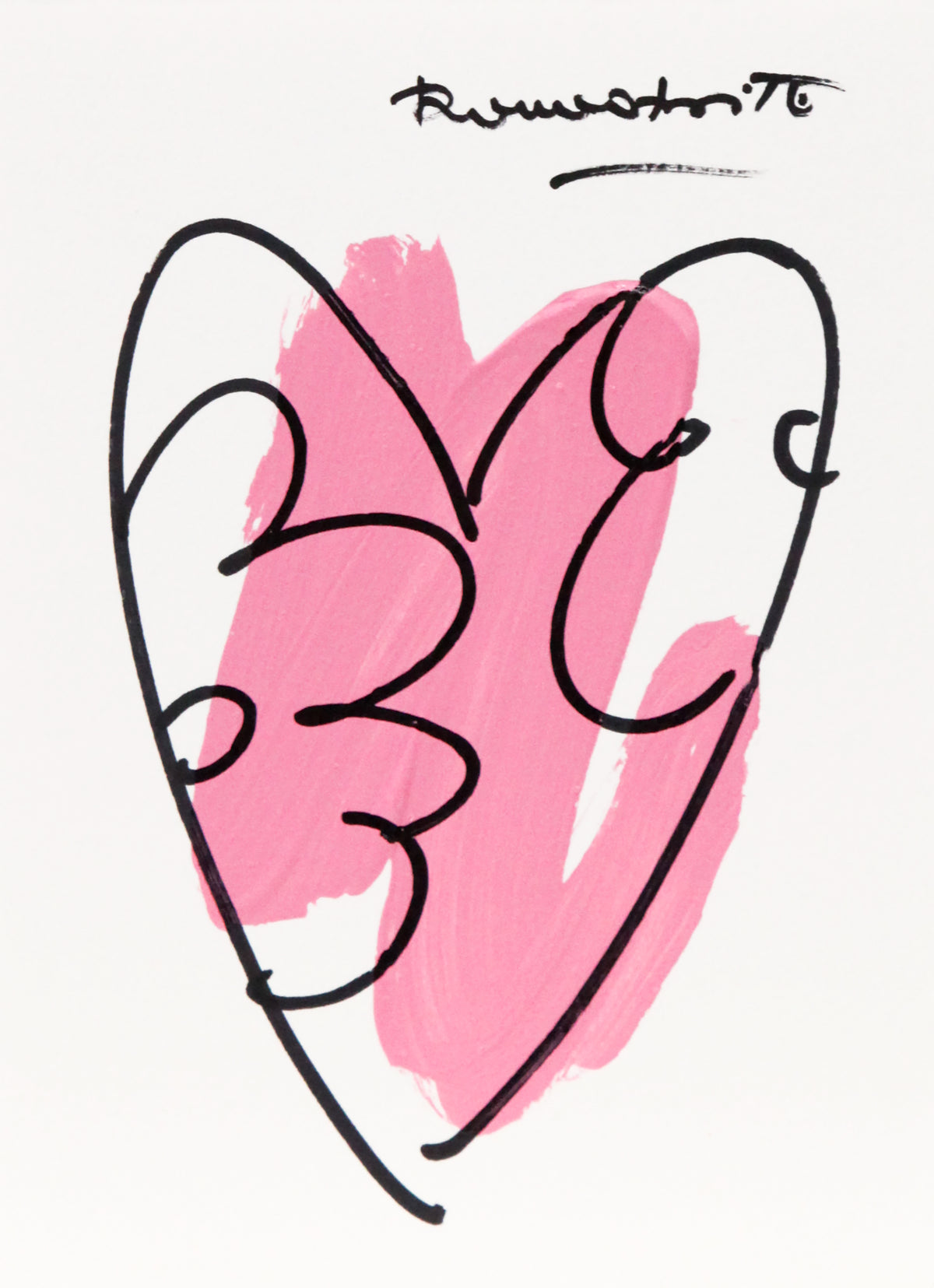 Romero Britto thomas heartbeat collection original drawing  colorful pop art design