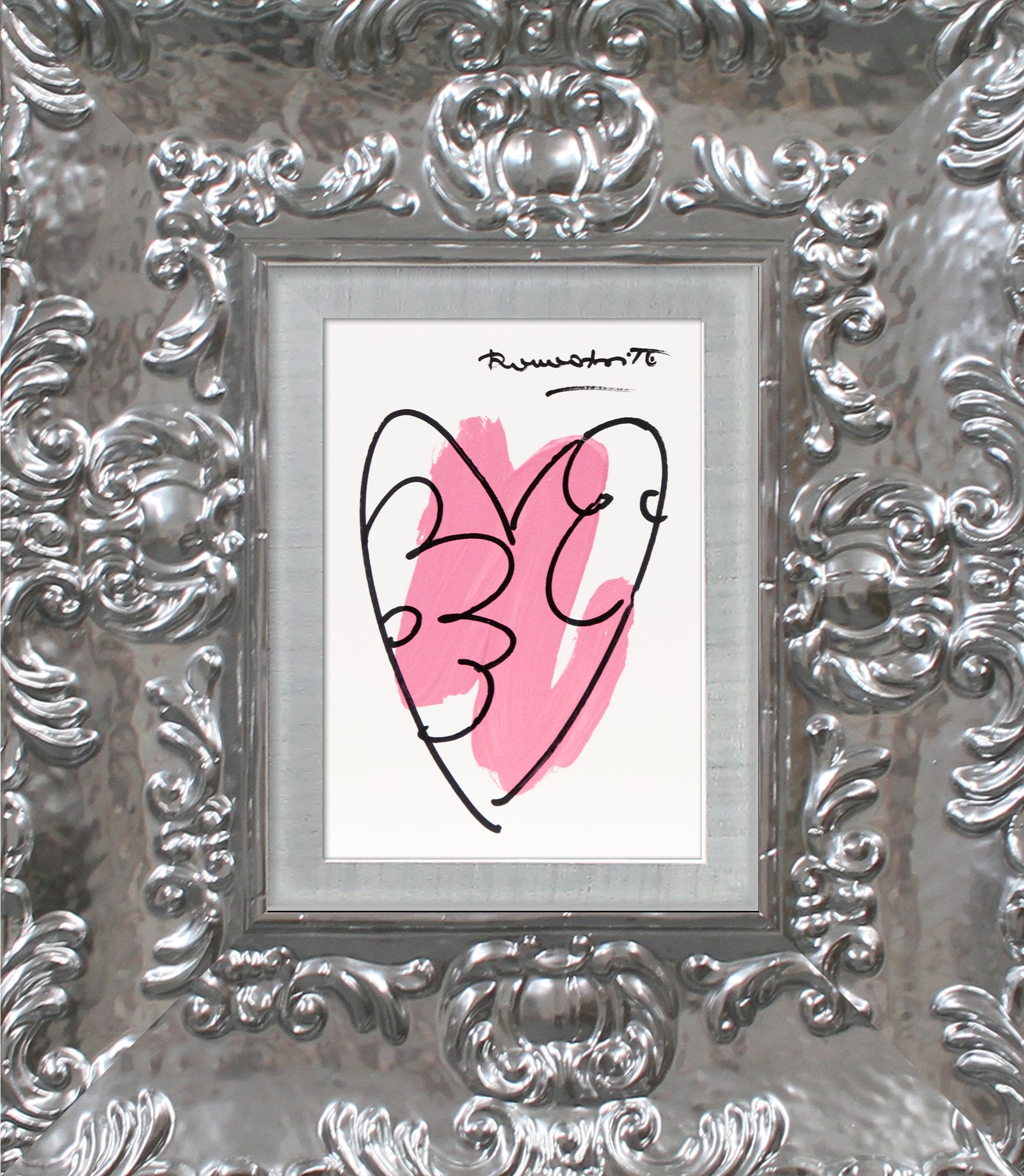 Romero Britto thomas heartbeat collection original drawing  colorful pop art design