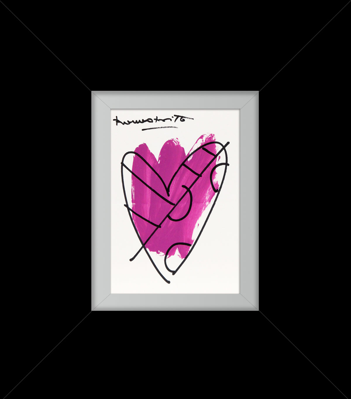 Romero Britto thomas heartbeat collection original drawing  contemporary pop art piece