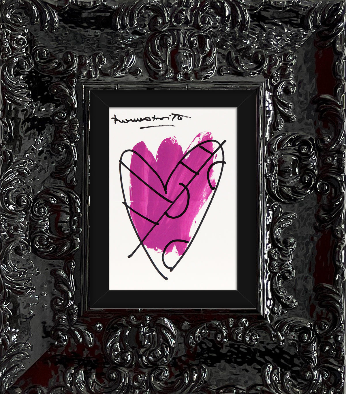 Romero Britto thomas heartbeat collection original drawing  contemporary pop art piece