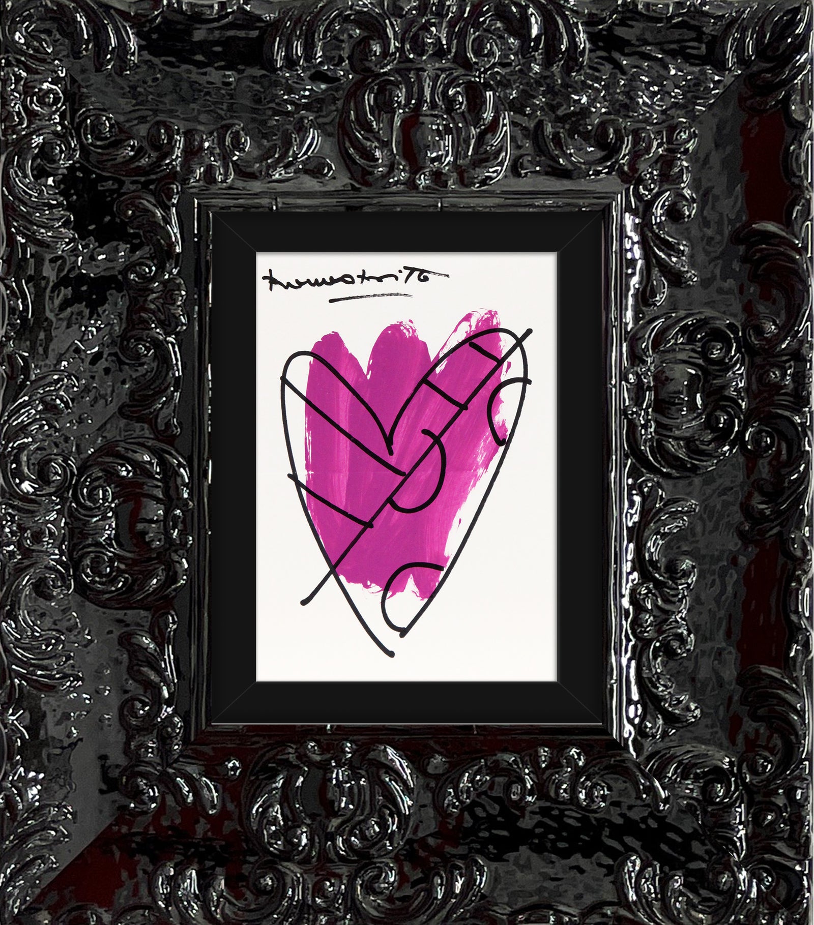 Romero Britto thomas heartbeat collection original drawing  contemporary pop art piece