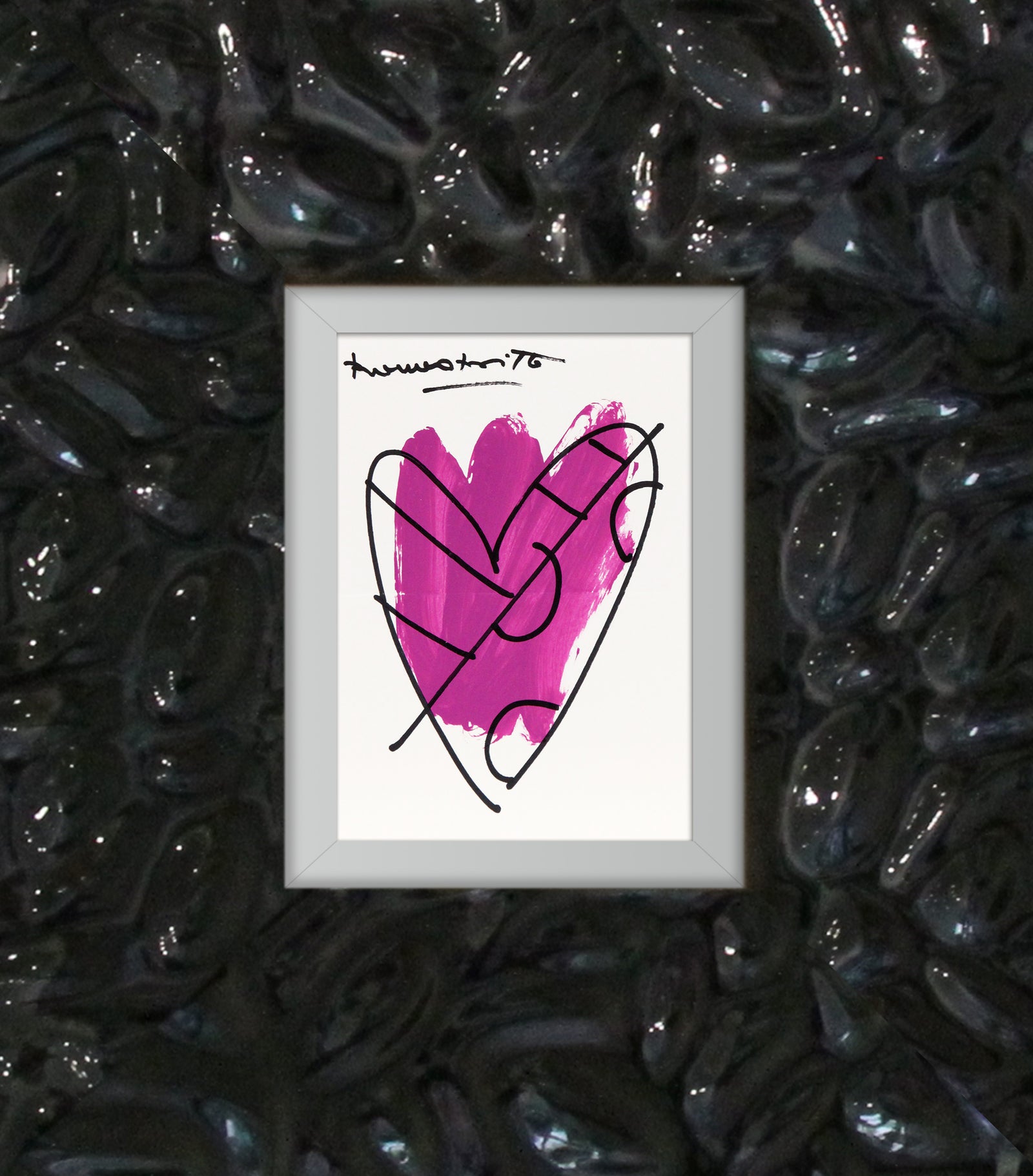 modern pop art thomas heartbeat collection original drawing  vibrant home decor