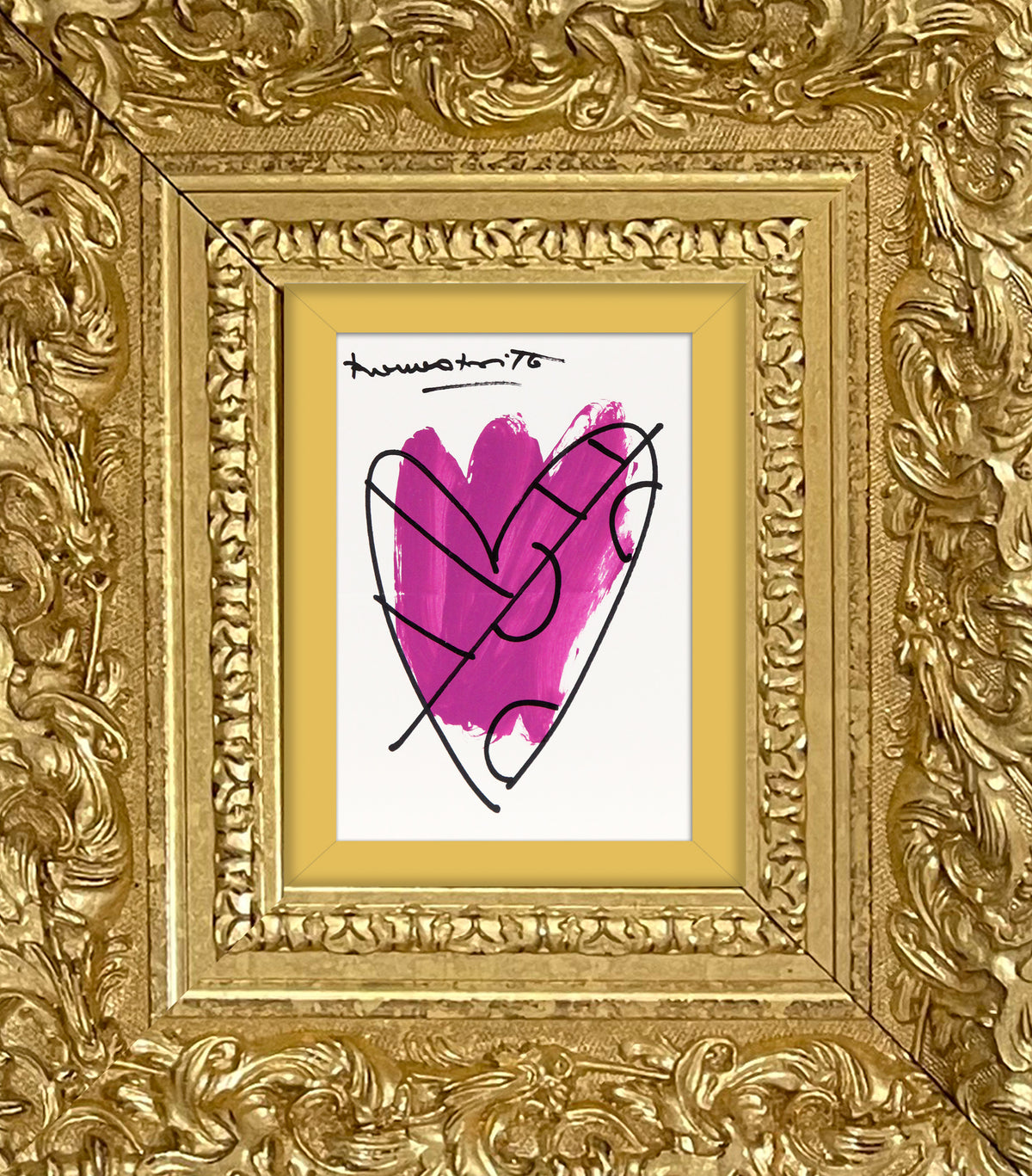 Romero Britto thomas heartbeat collection original drawing  colorful pop art design