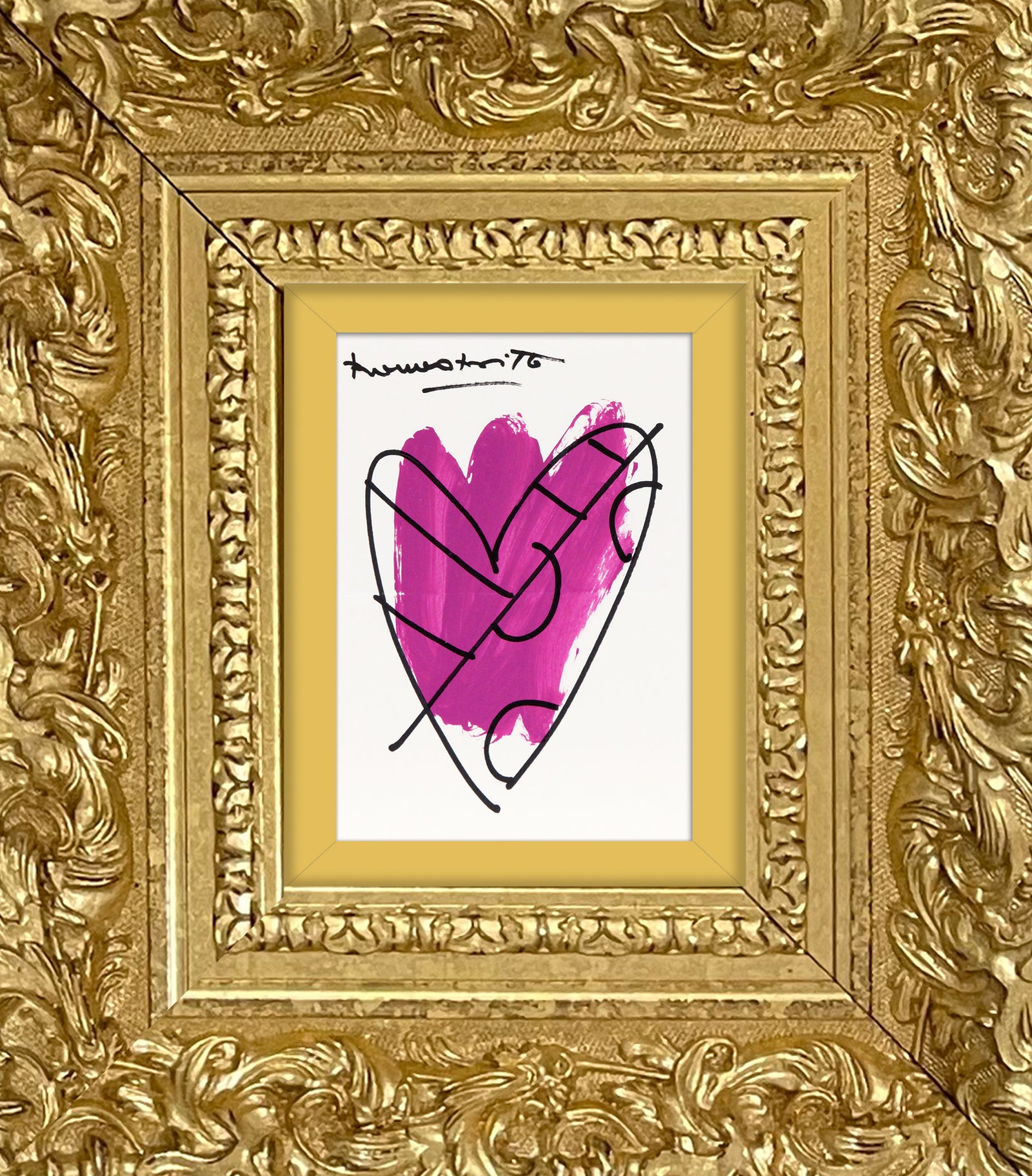 Romero Britto thomas heartbeat collection original drawing  colorful pop art design