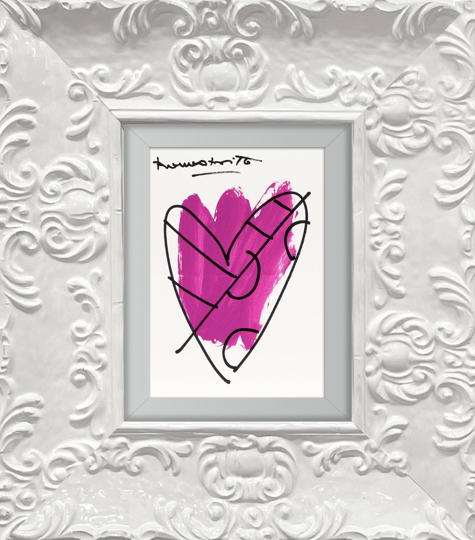 Romero Britto thomas heartbeat collection original drawing  colorful pop art design