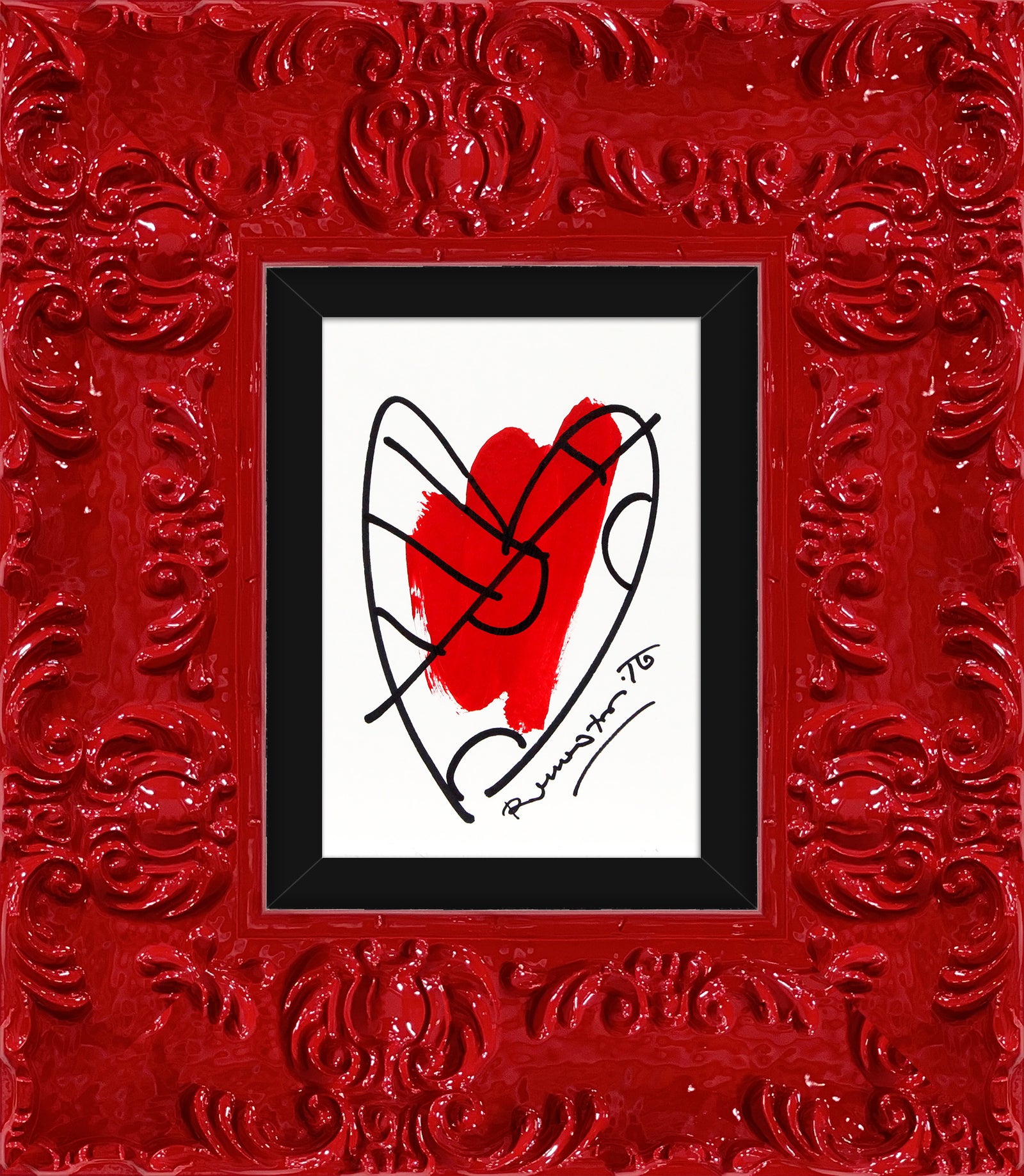 Romero Britto thomas heartbeat collection original drawing  colorful pop art design