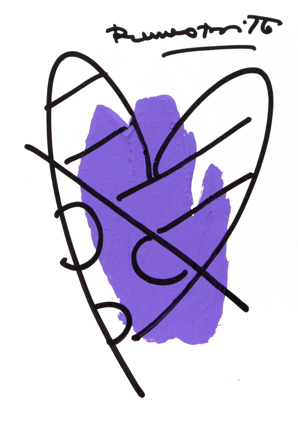 Romero Britto thomas heartbeat collection original drawing  colorful pop art design