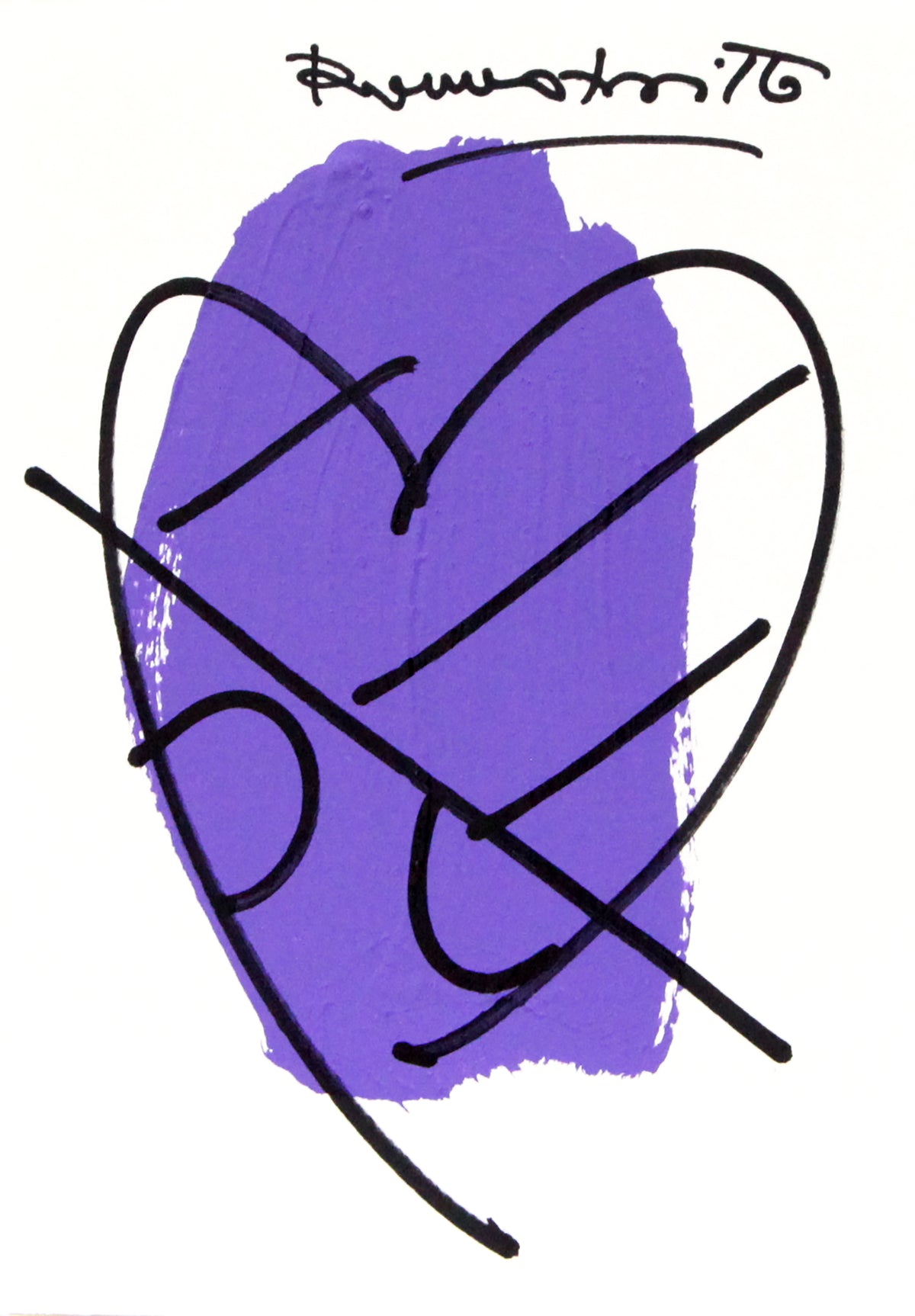 Romero Britto thomas heartbeat collection original drawing  colorful pop art design