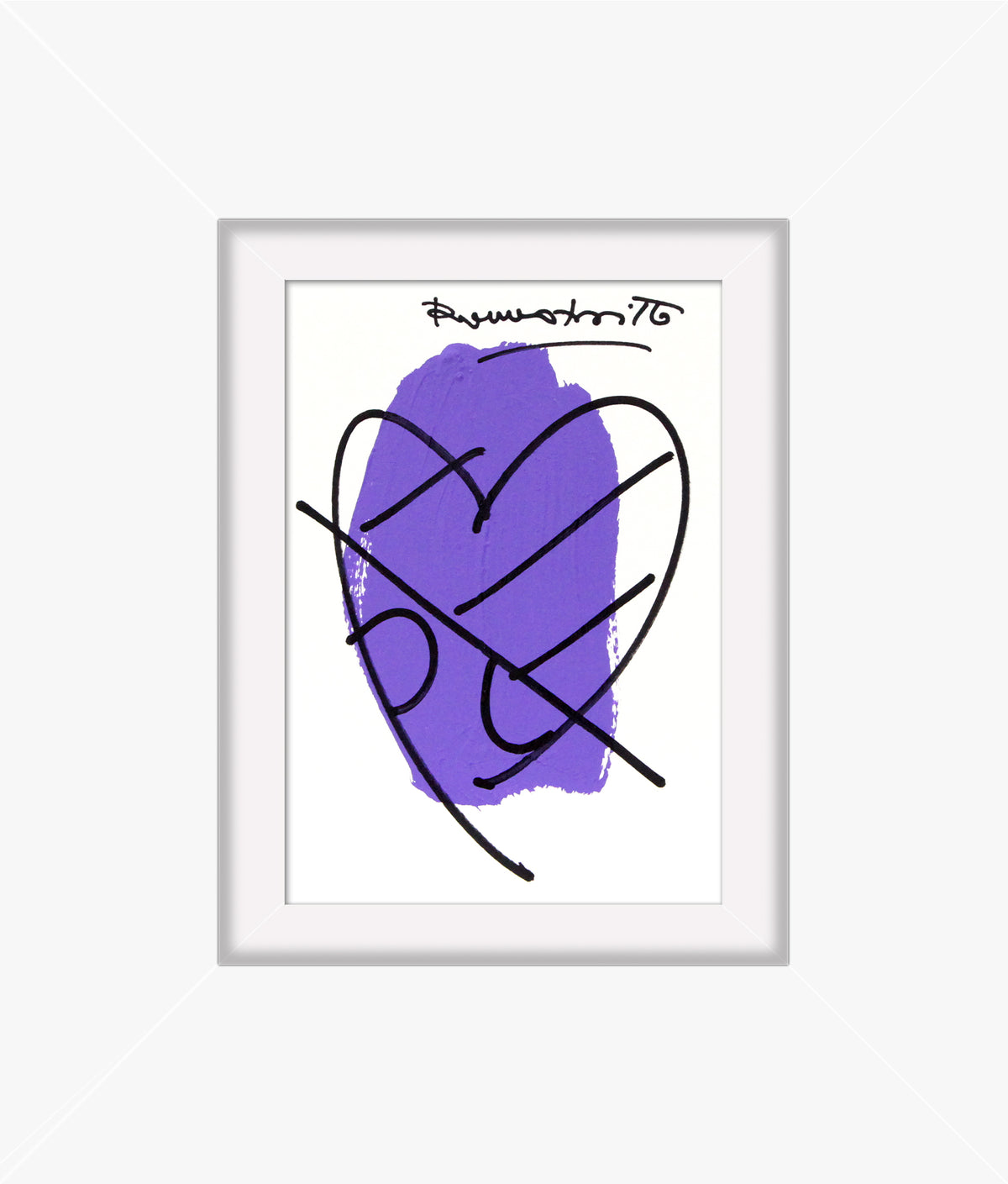 Romero Britto thomas heartbeat collection original drawing  contemporary pop art piece