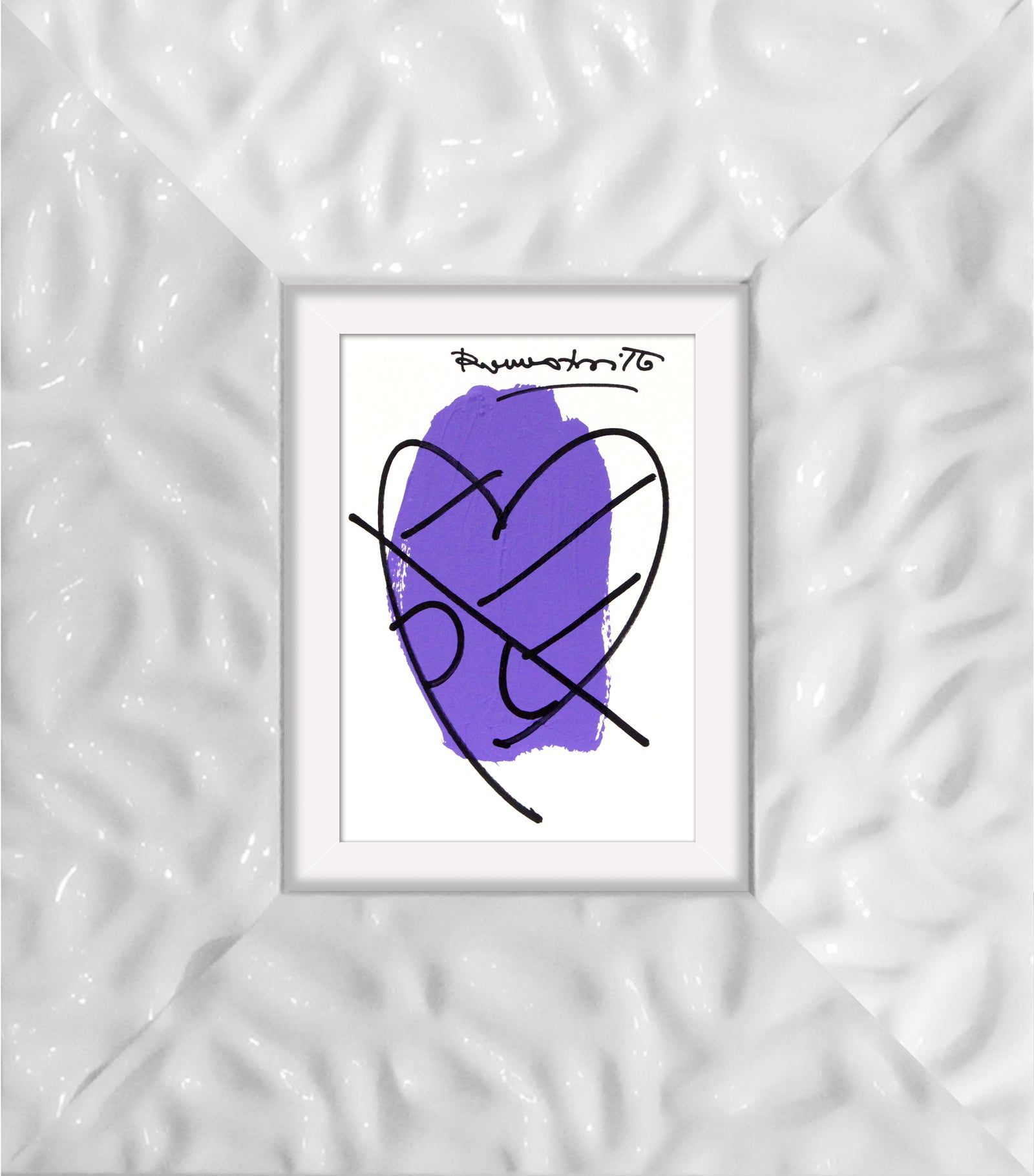 Romero Britto thomas heartbeat collection original drawing  contemporary pop art piece