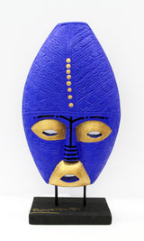 GOLD & BLUE -  Hand Painted Original Sculpture
