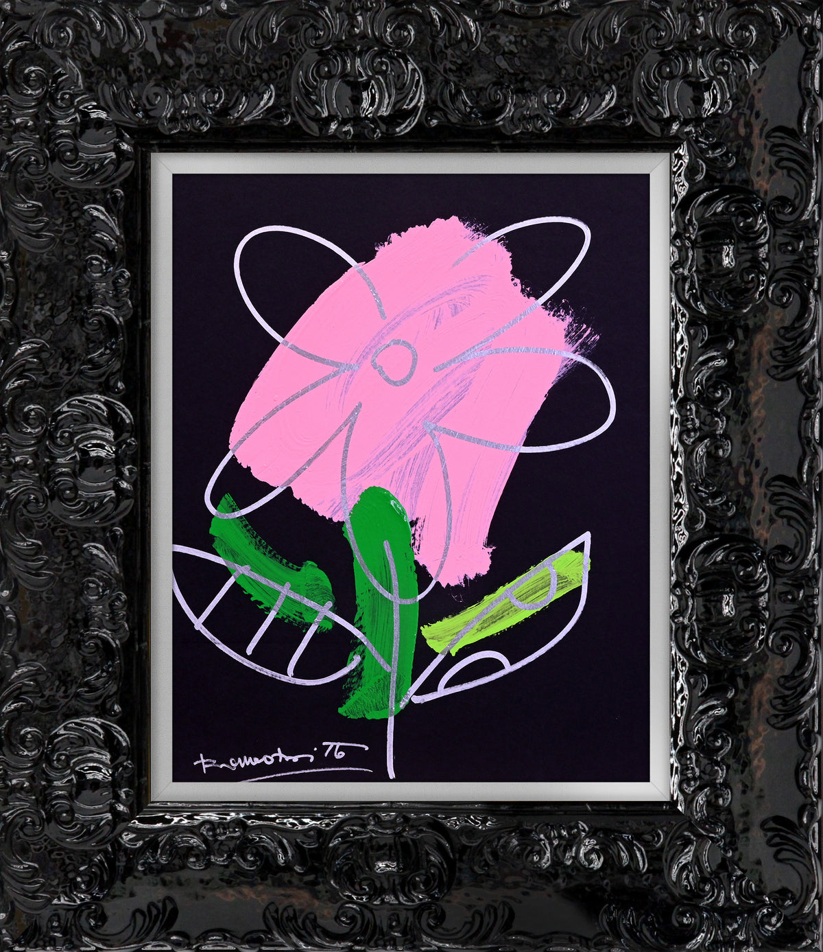 thomas collection flower original drawing  artistic colorful design collectible