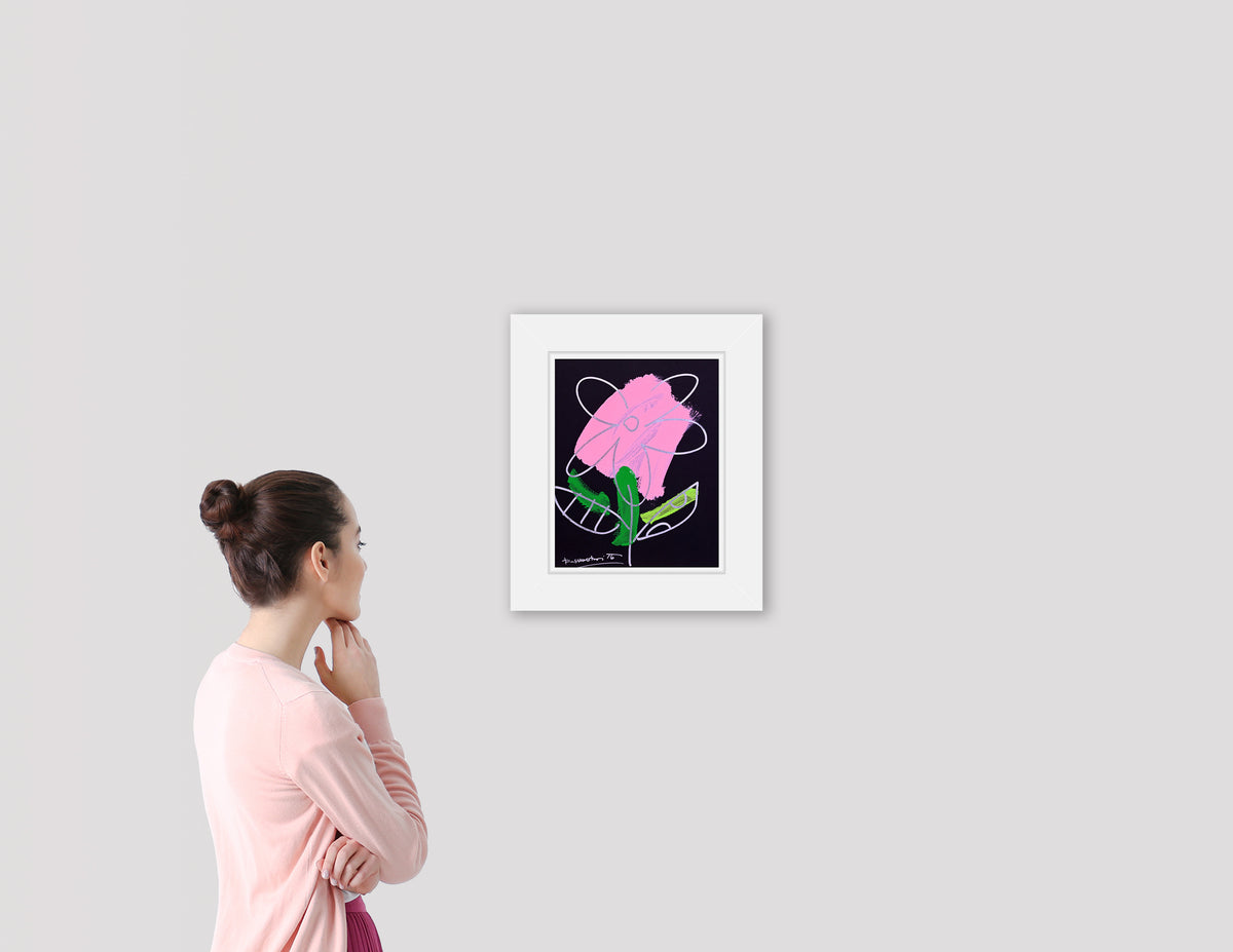 modern pop art thomas collection flower original drawing  vibrant home decor