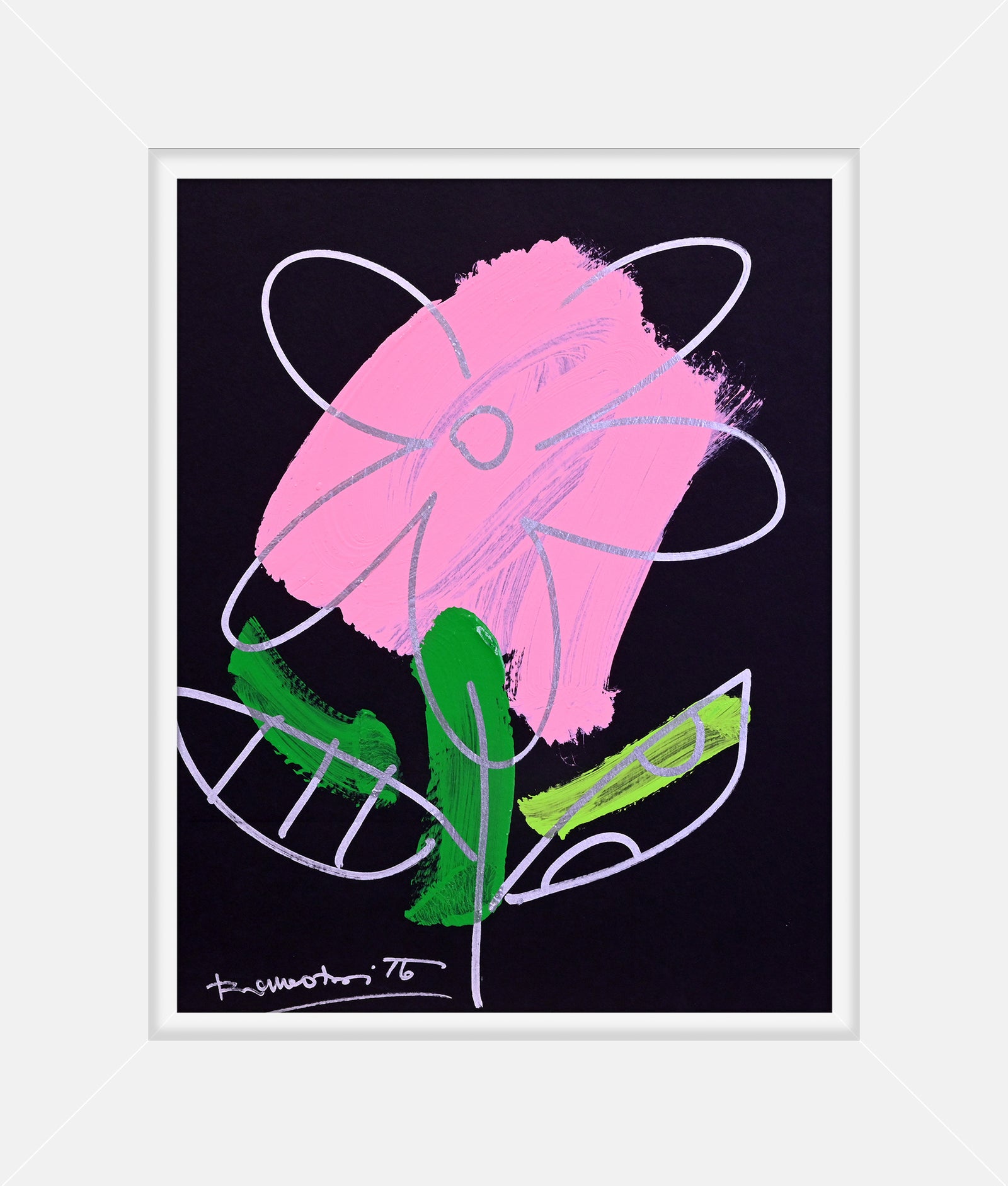 modern pop art thomas collection flower original drawing  vibrant home decor