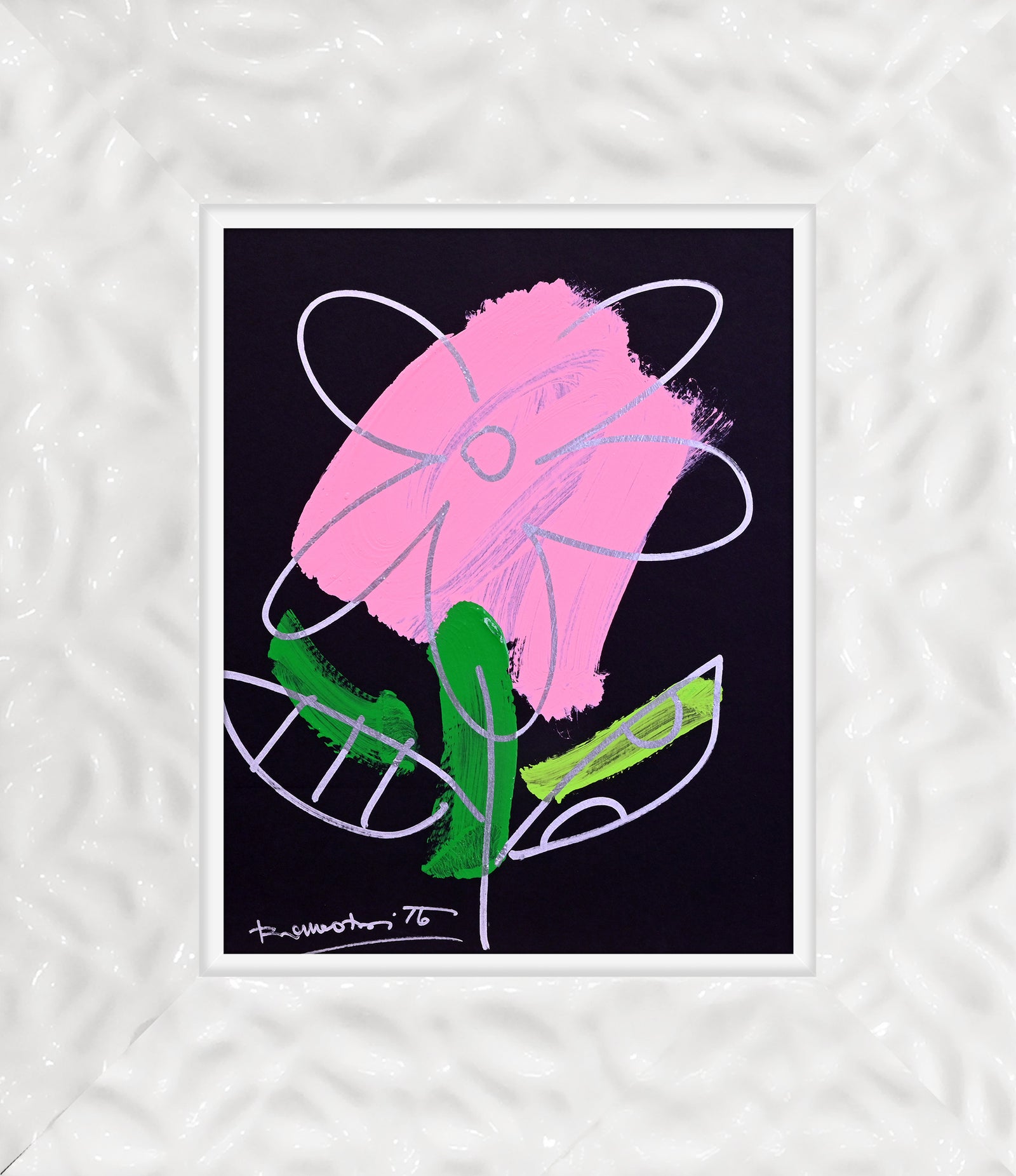 modern pop art thomas collection flower original drawing  vibrant home decor