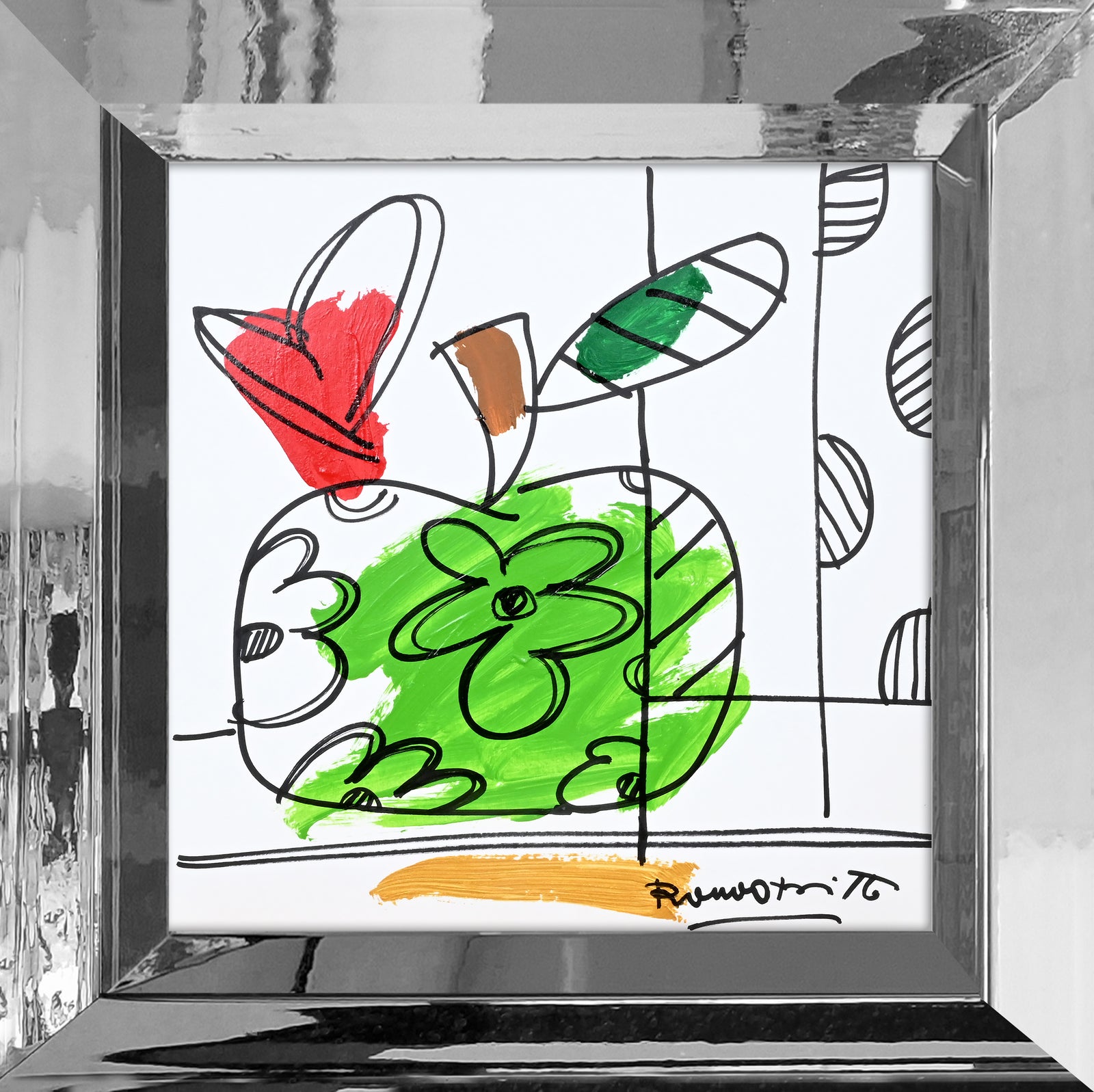 thomas collection apple original drawing  colorful decorative collectible gift idea