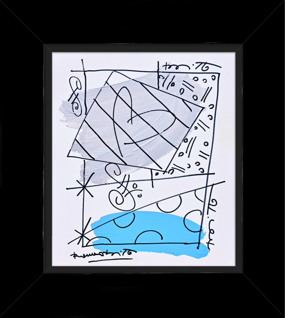 Romero Britto thomas collection abstract original drawing  contemporary pop art piece