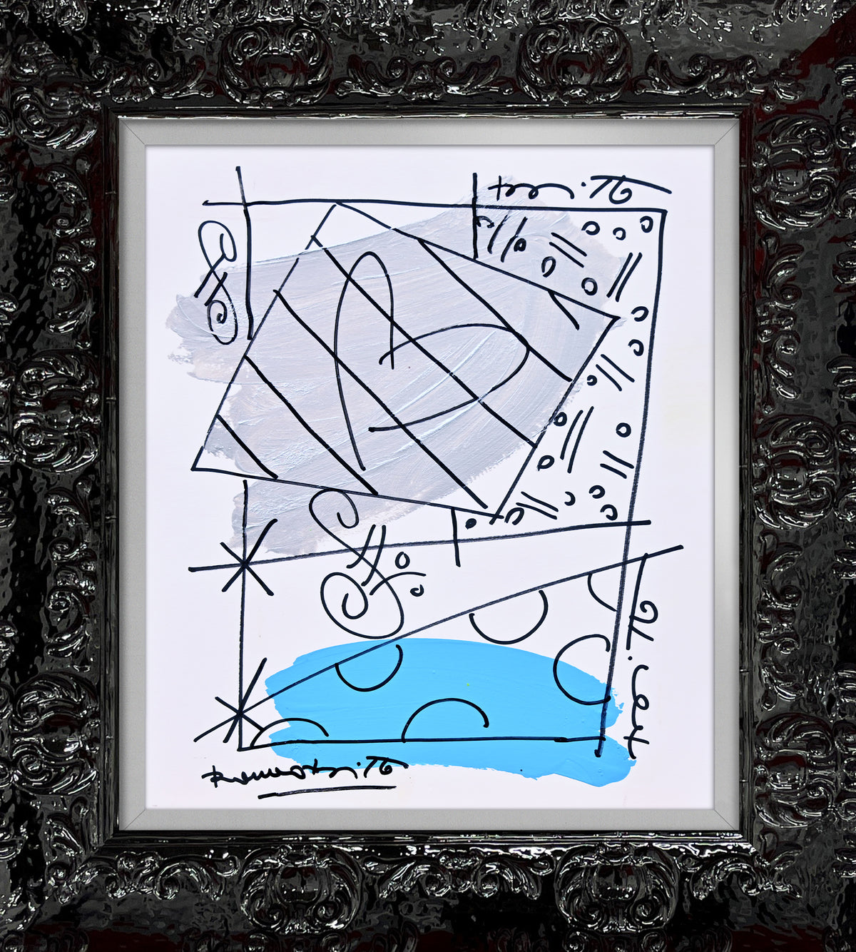 modern pop art thomas collection abstract original drawing  vibrant home decor