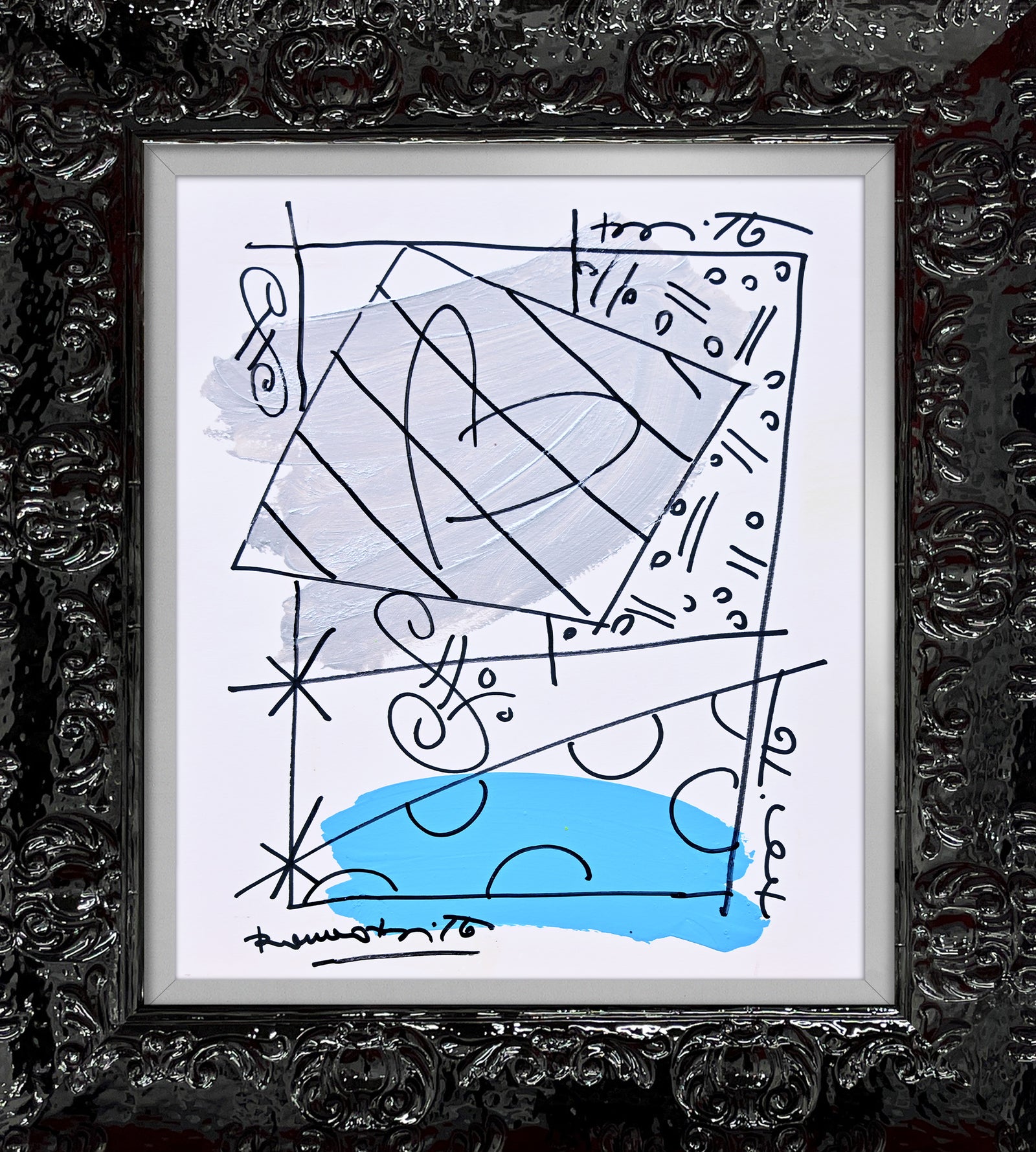 modern pop art thomas collection abstract original drawing  vibrant home decor
