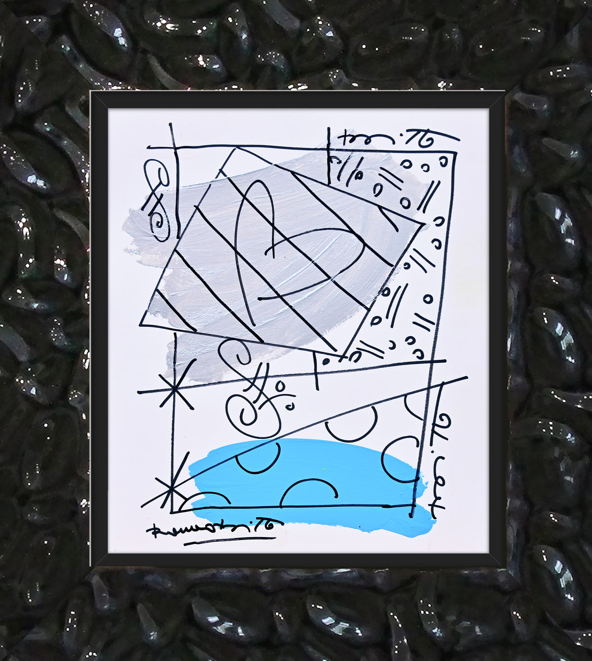 thomas collection abstract original drawing  artistic colorful design collectible