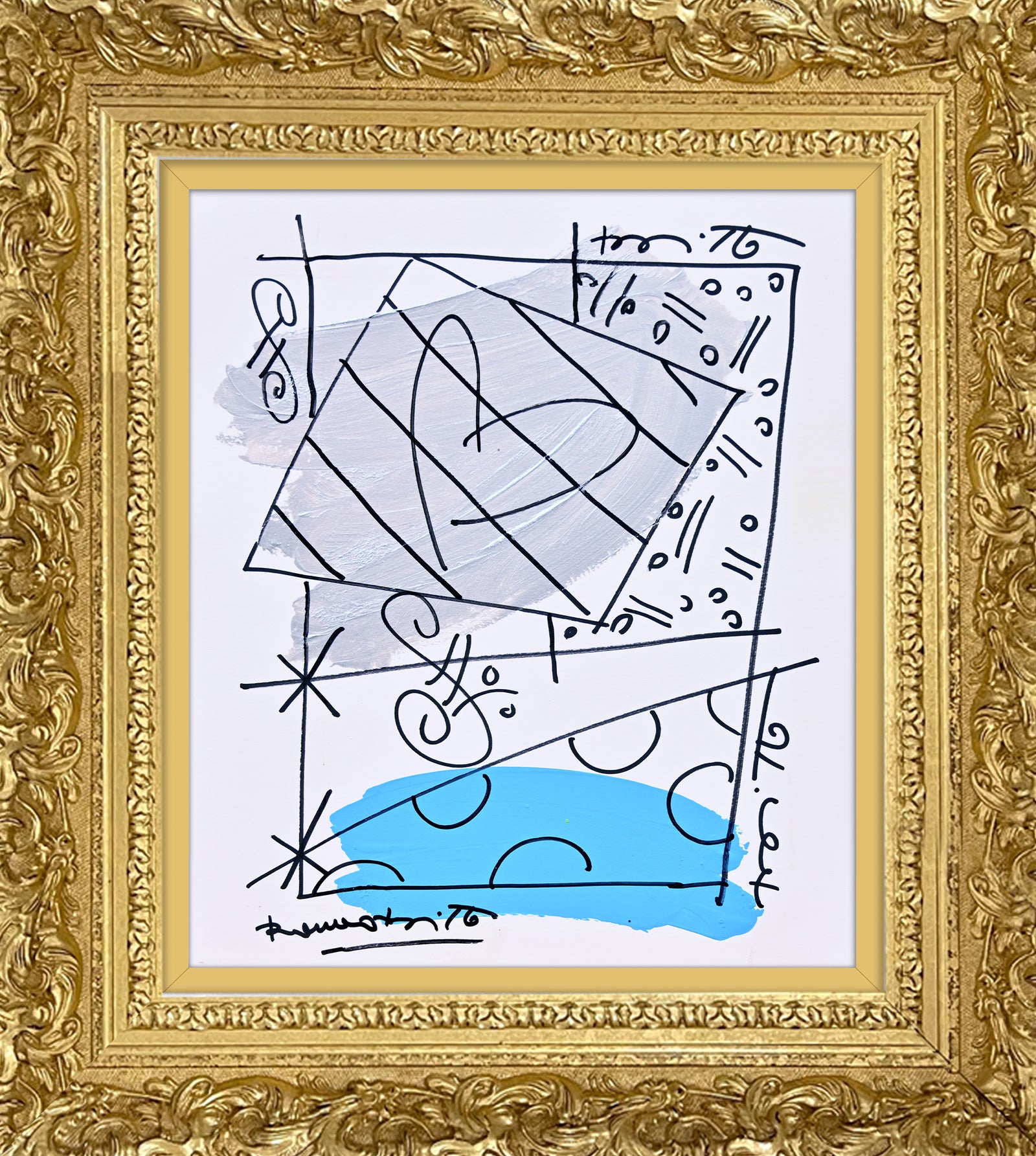 thomas collection abstract original drawing  colorful decorative collectible gift idea