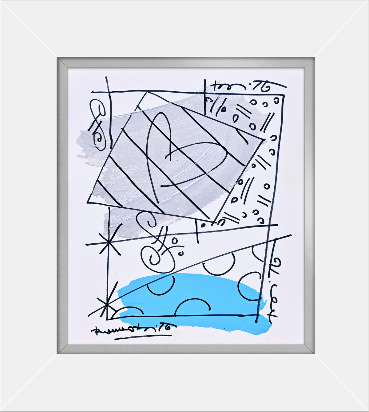 thomas collection abstract original drawing  artistic colorful design collectible
