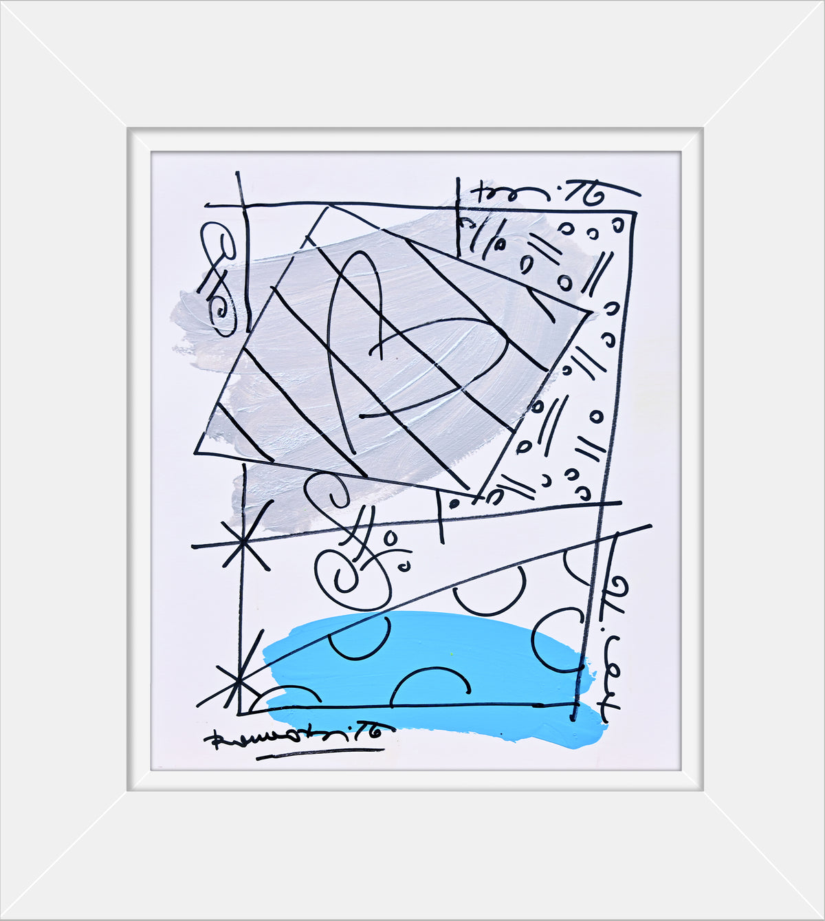 thomas collection abstract original drawing  colorful decorative collectible gift idea