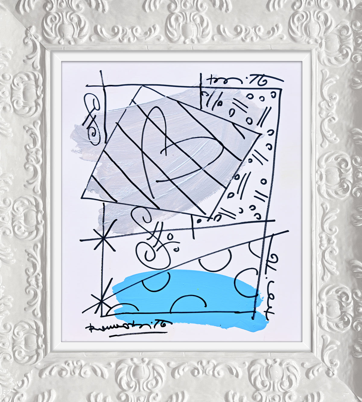 Romero Britto thomas collection abstract original drawing  colorful pop art design