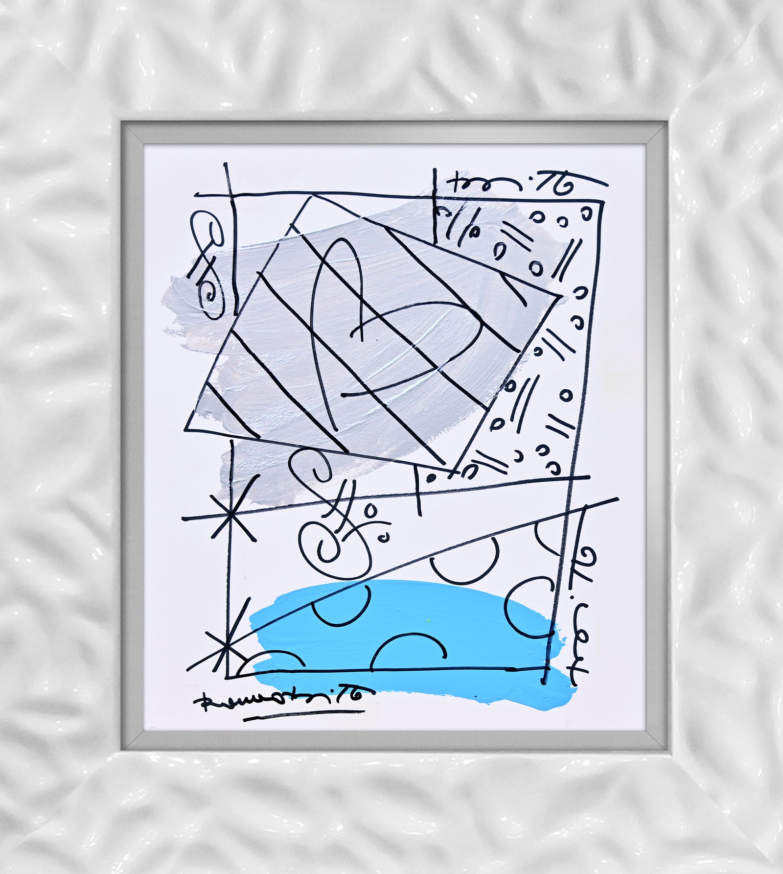 thomas collection abstract original drawing  colorful decorative collectible gift idea