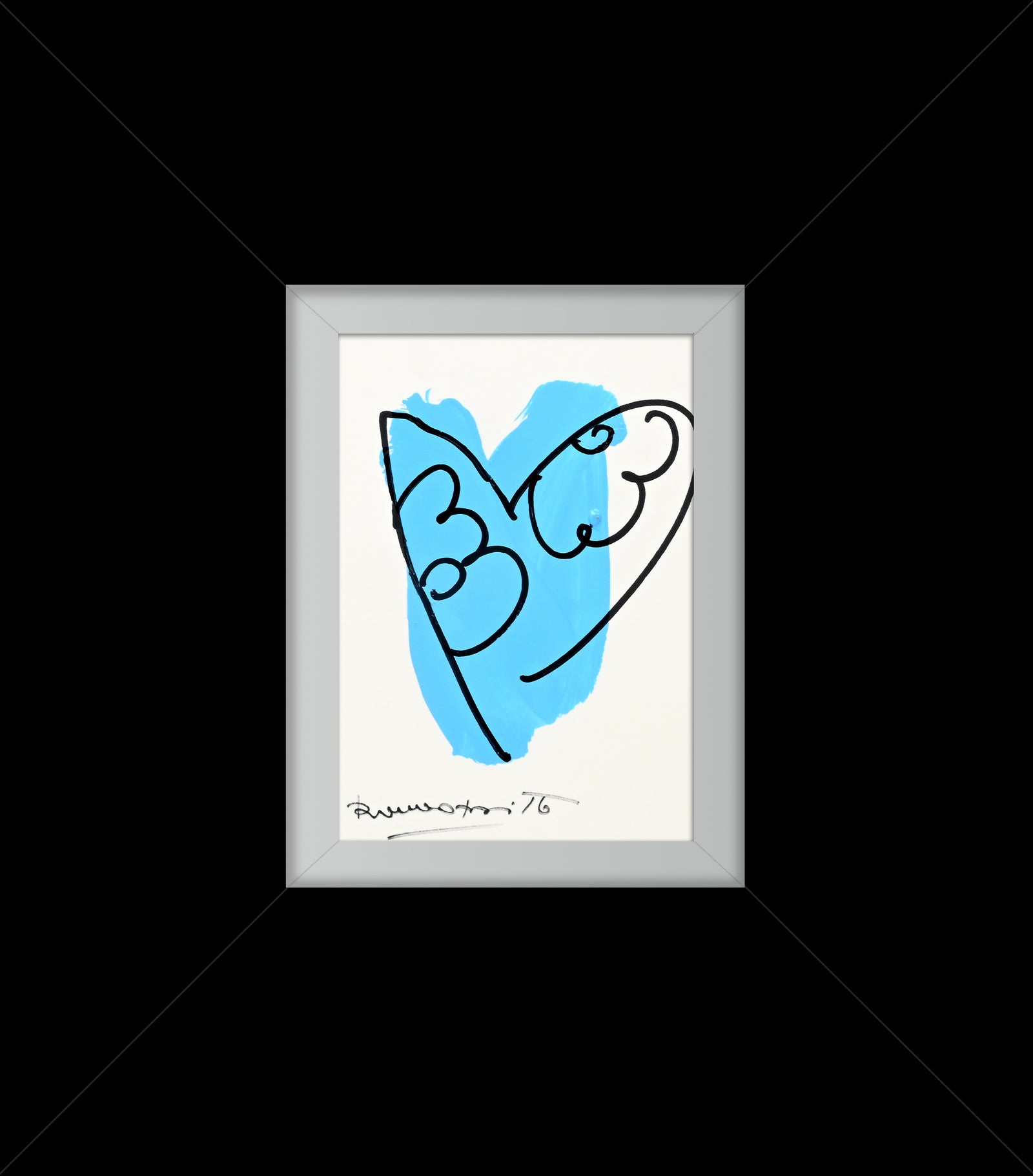 Romero Britto thomas heartbeat collection original drawing  colorful pop art design