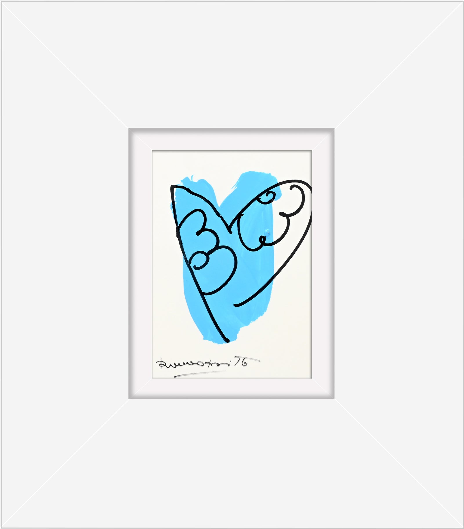 Romero Britto thomas heartbeat collection original drawing  contemporary pop art piece