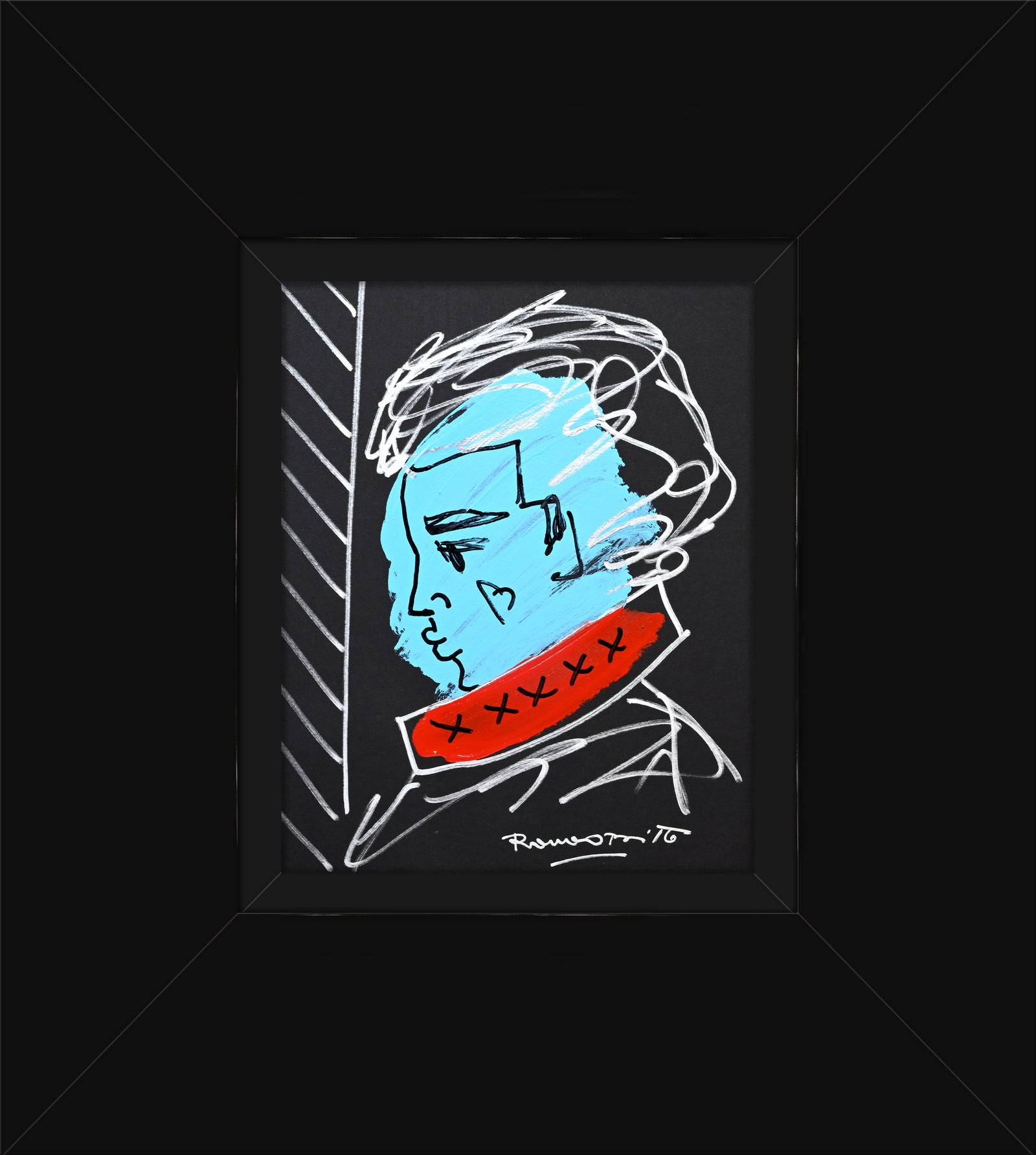 Romero Britto love collection man original drawing  contemporary pop art piece