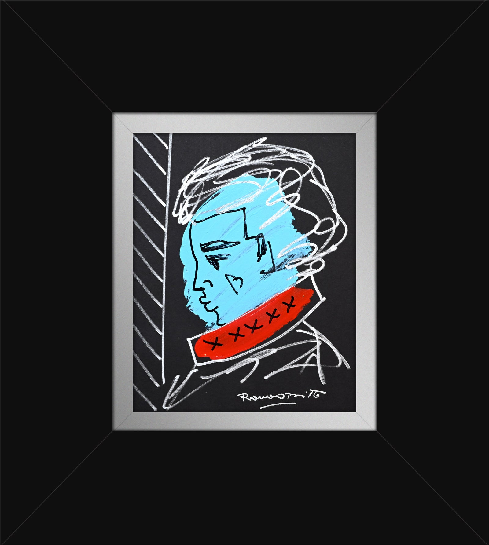 Romero Britto love collection man original drawing  colorful pop art design