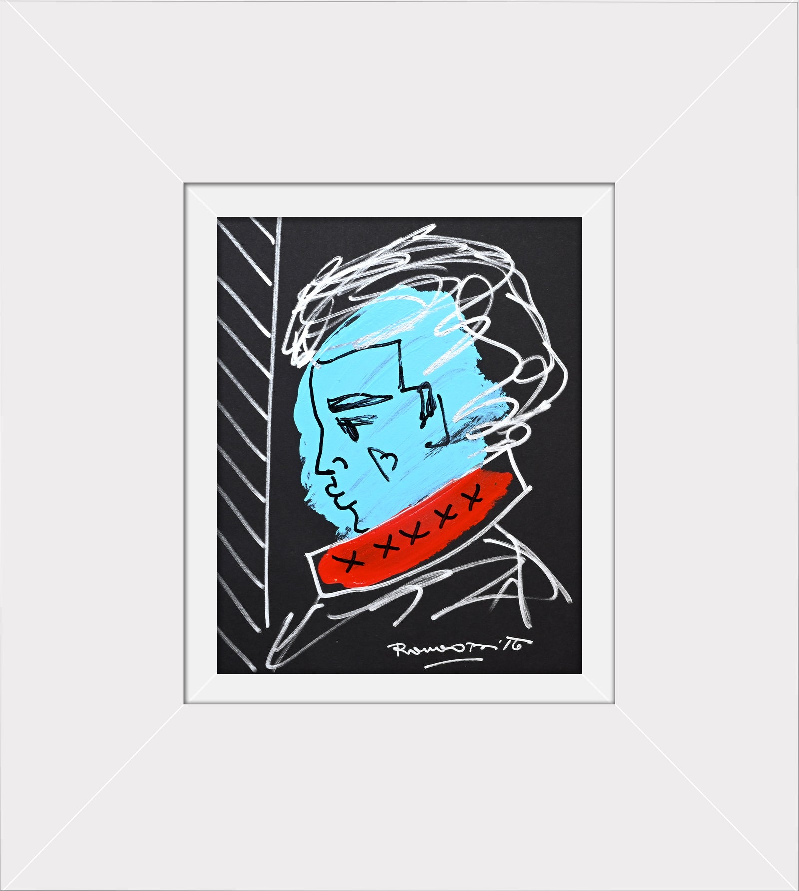 Romero Britto love collection man original drawing  contemporary pop art piece