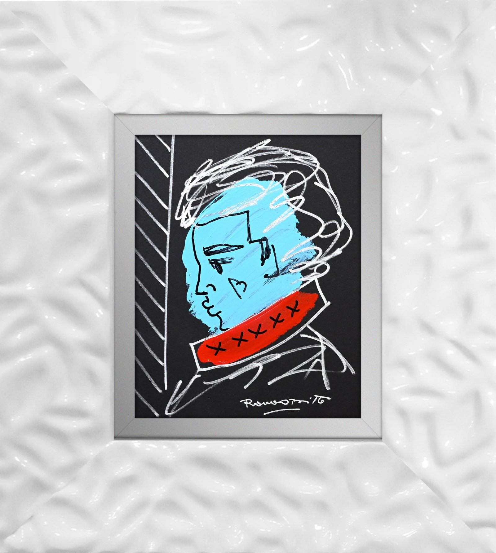 modern pop art love collection man original drawing  vibrant home decor